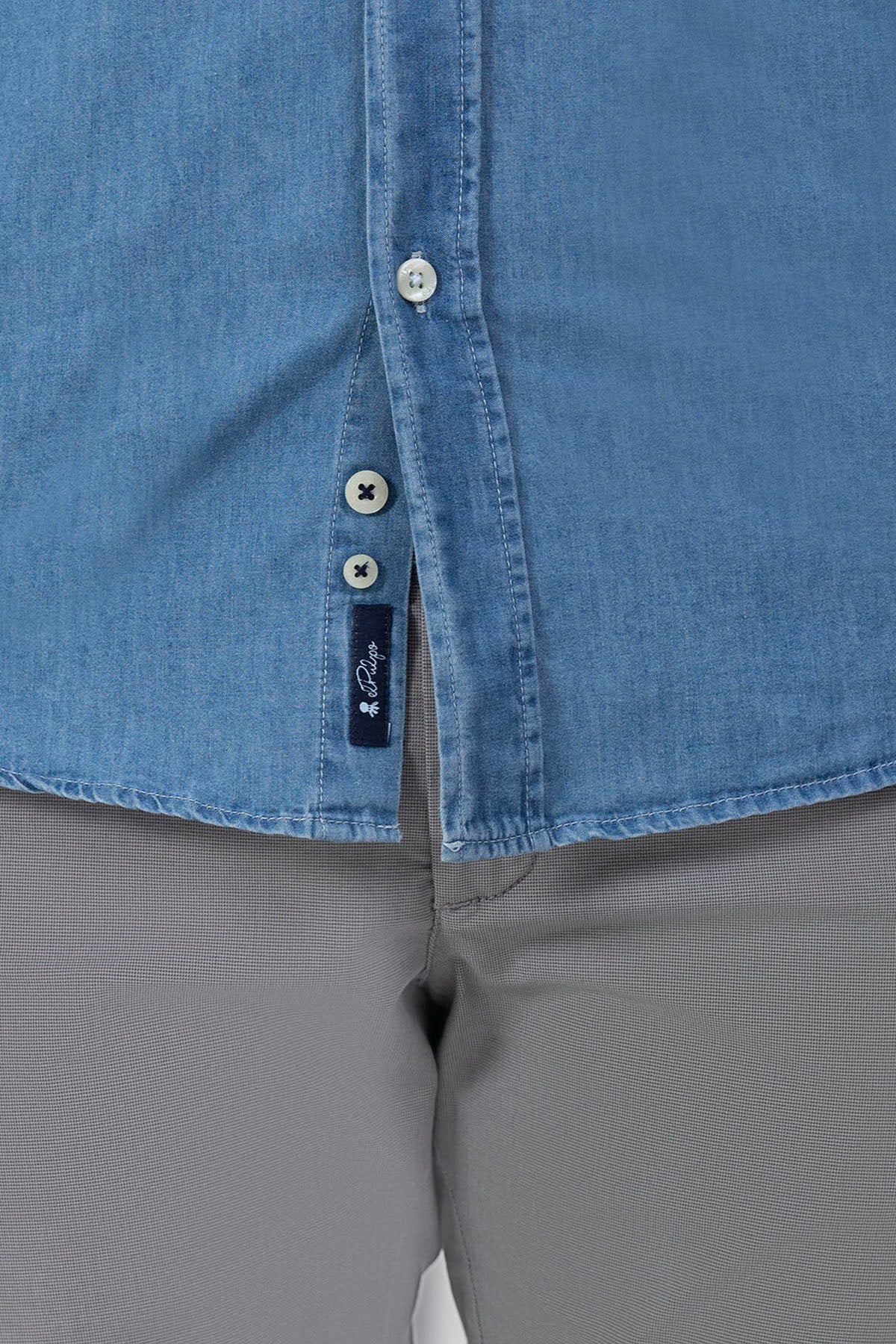 CAMISA JEANS STONE WASHED INDIGO ESCURO