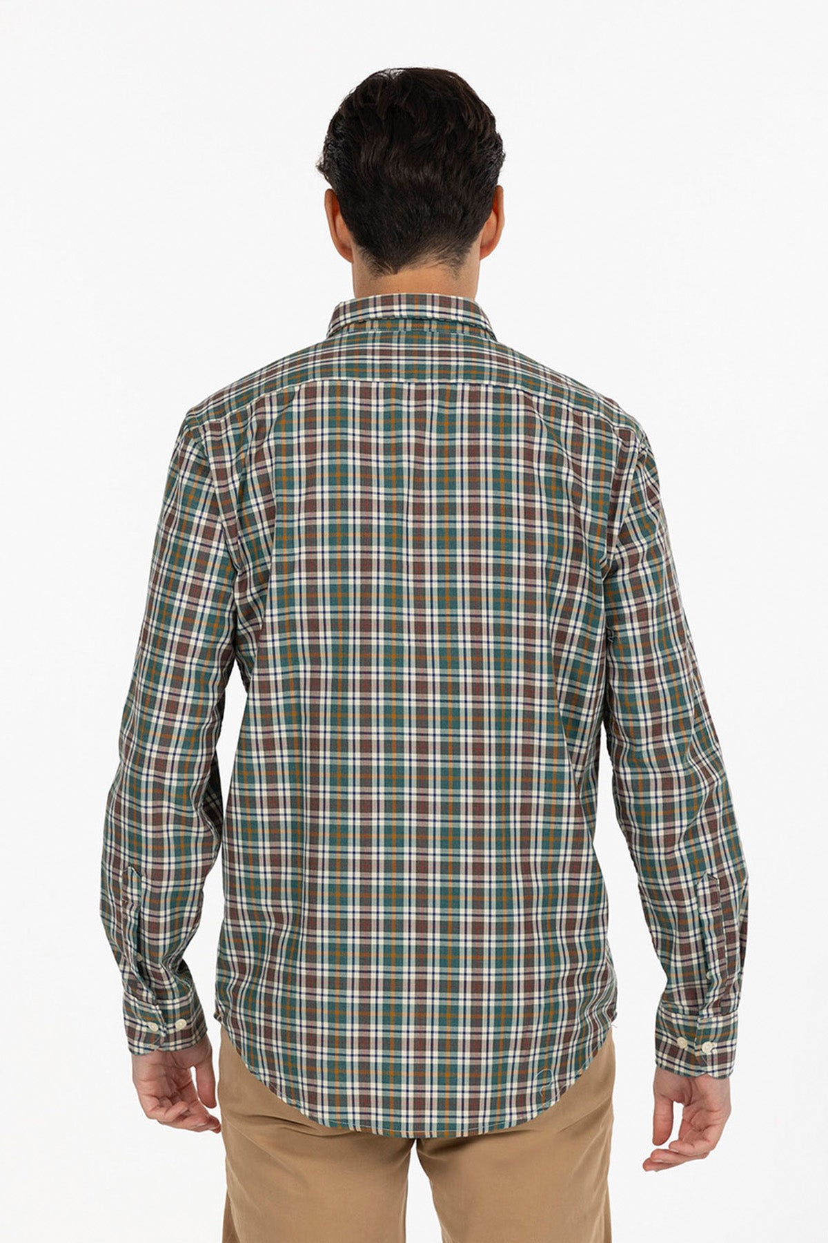 MUSTARD TWILL MULTI-CHECK SHIRT