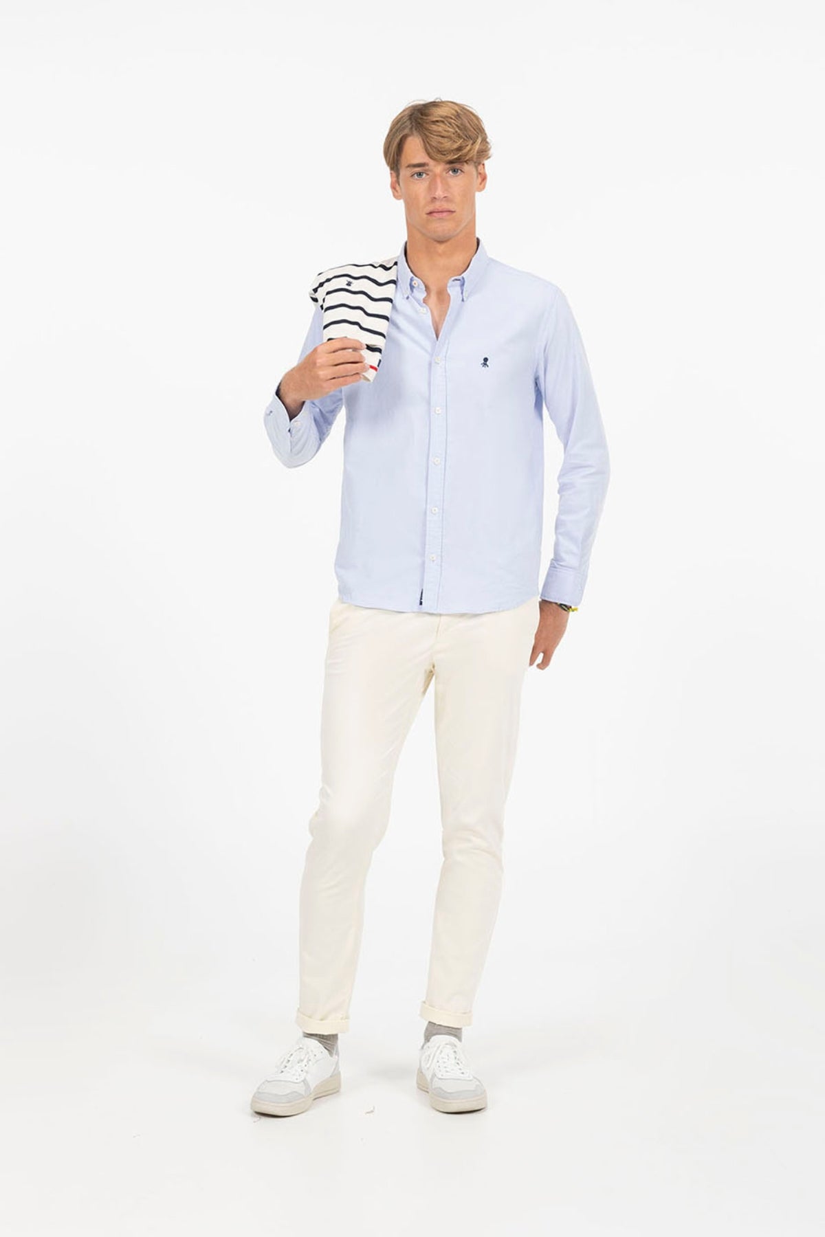 PANTALÓN JOGGER DETALLES CONSTRASTE IVORY