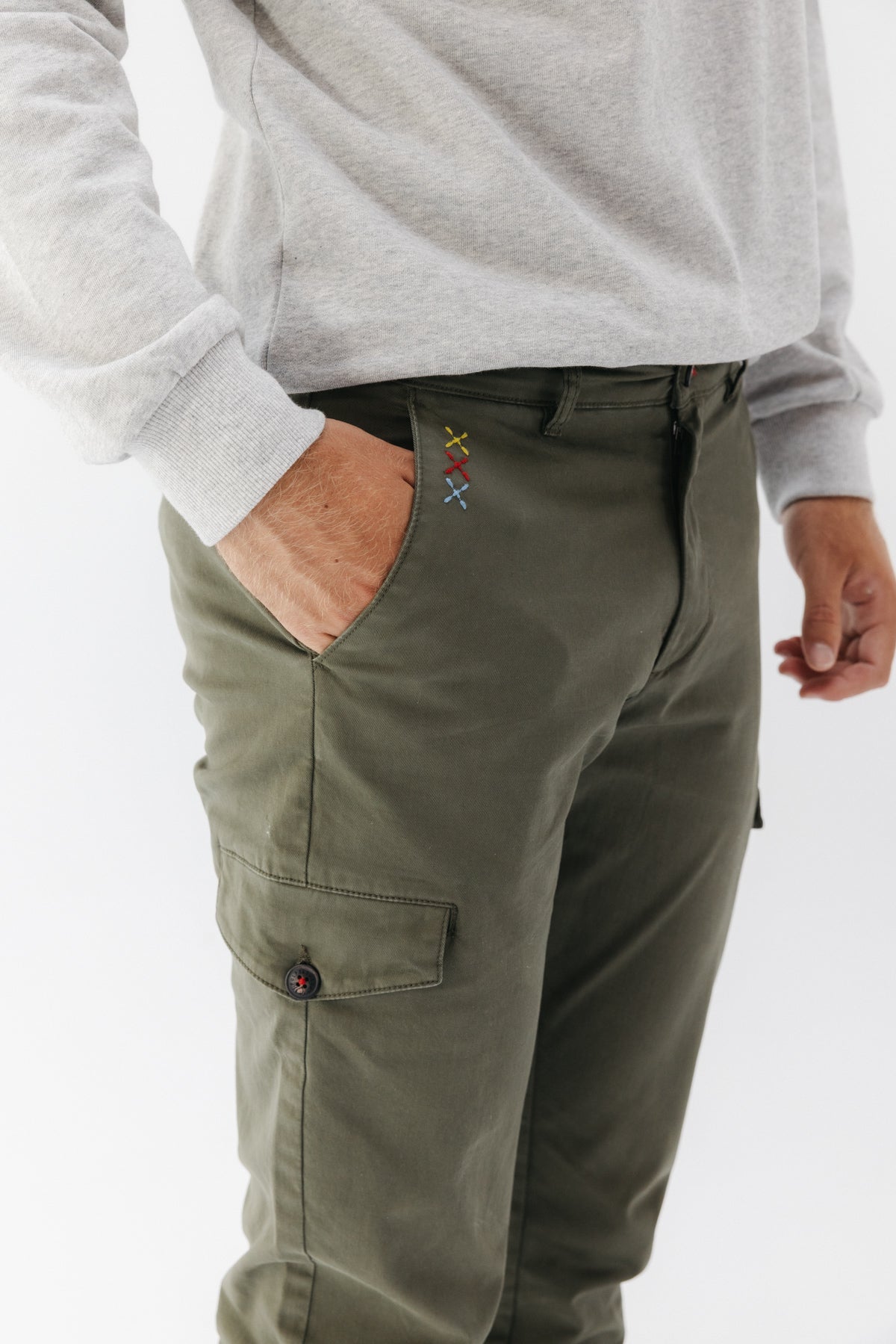CALÇA CARGO CÁQUI VERDE PÊSSEGO