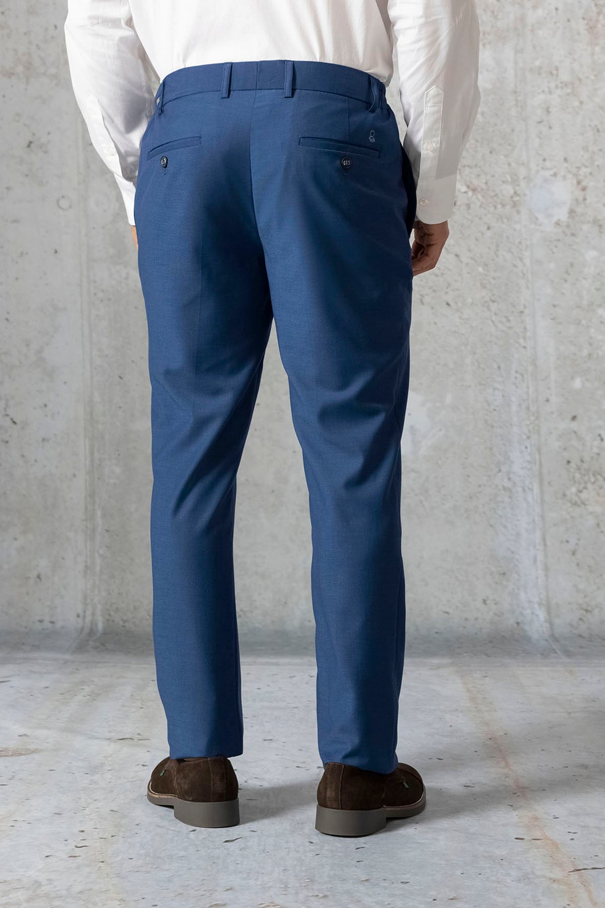 PANTALÓN TRAJE MICRODIBUJO AZUL MARINO