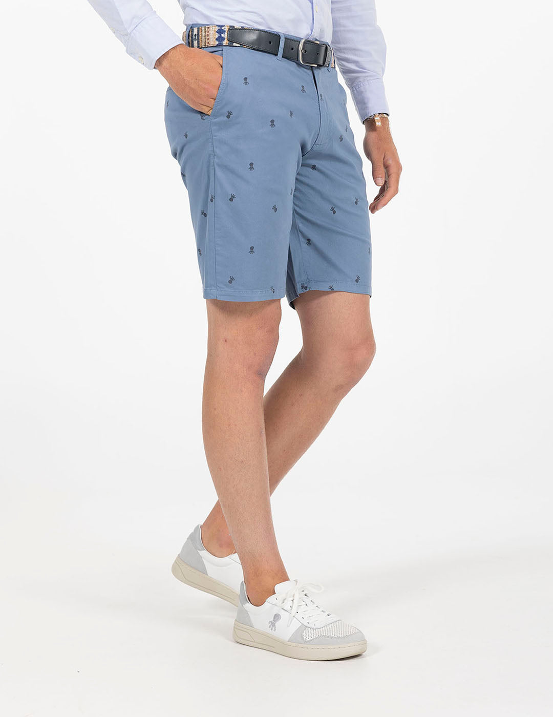 BERMUDA CHINO NEW ALL OVER INDIGO DELAVÉ