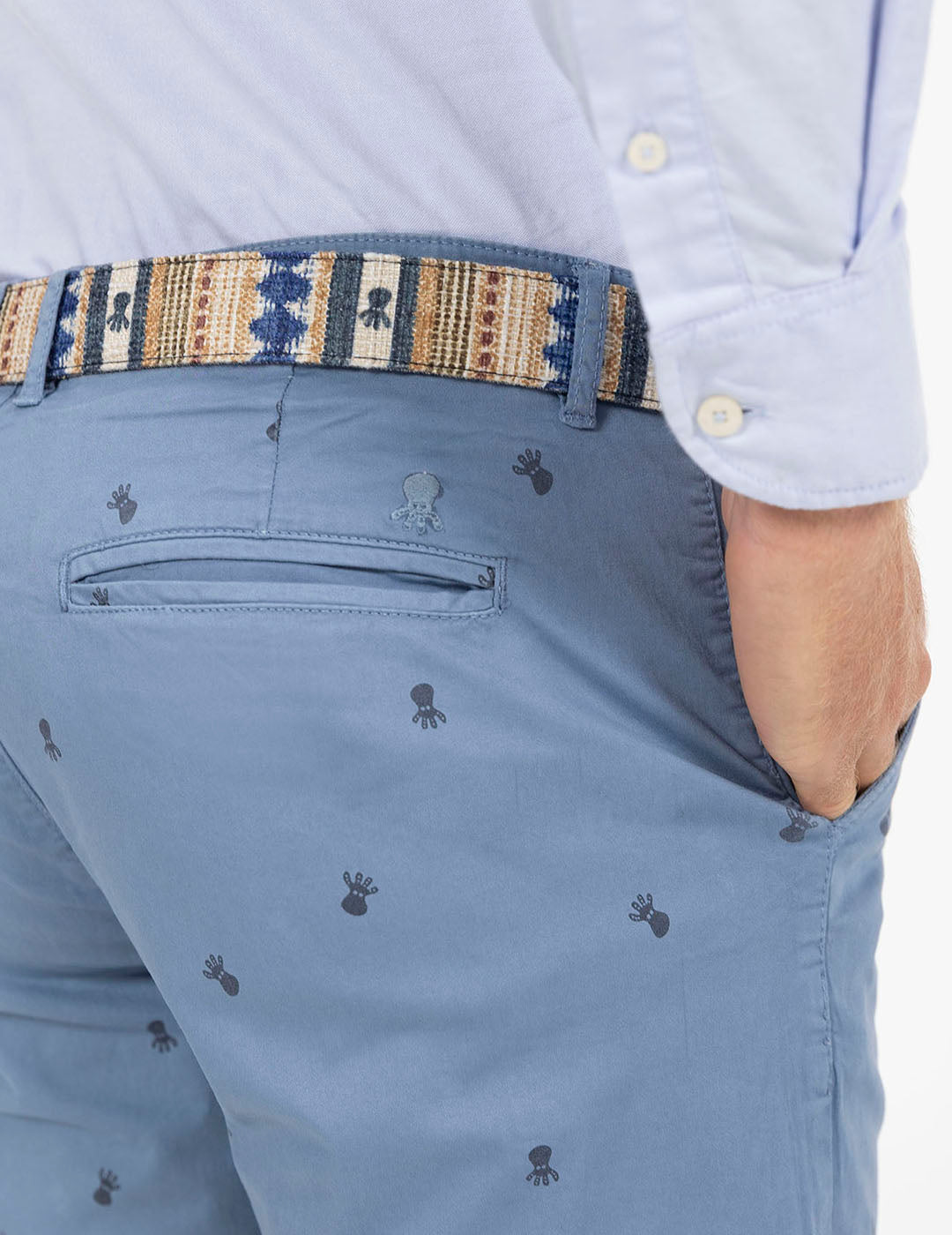 BERMUDA CHINO NEW ALL OVER INDIGO DELAVÉ