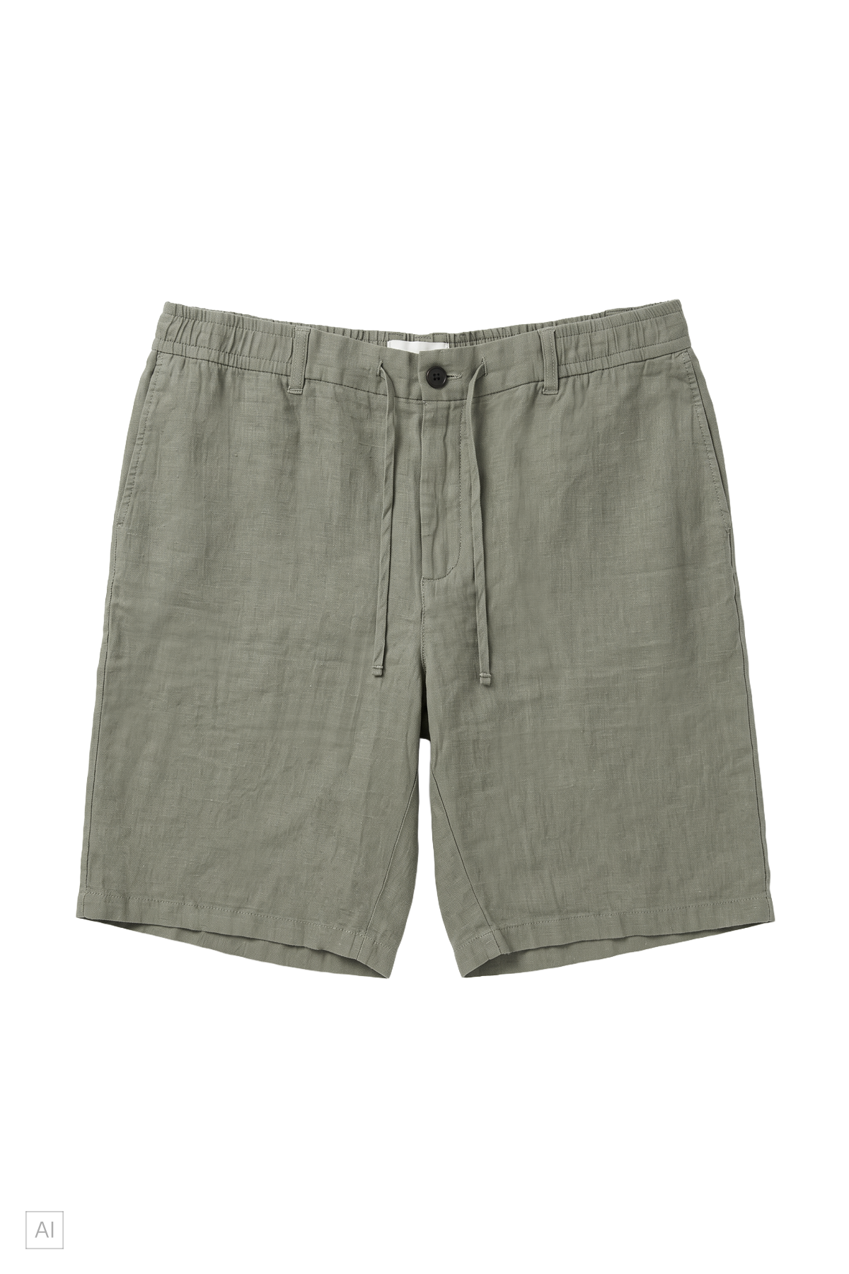 BERMUDA JOGGER CON LINO VERDE DELAVÉ