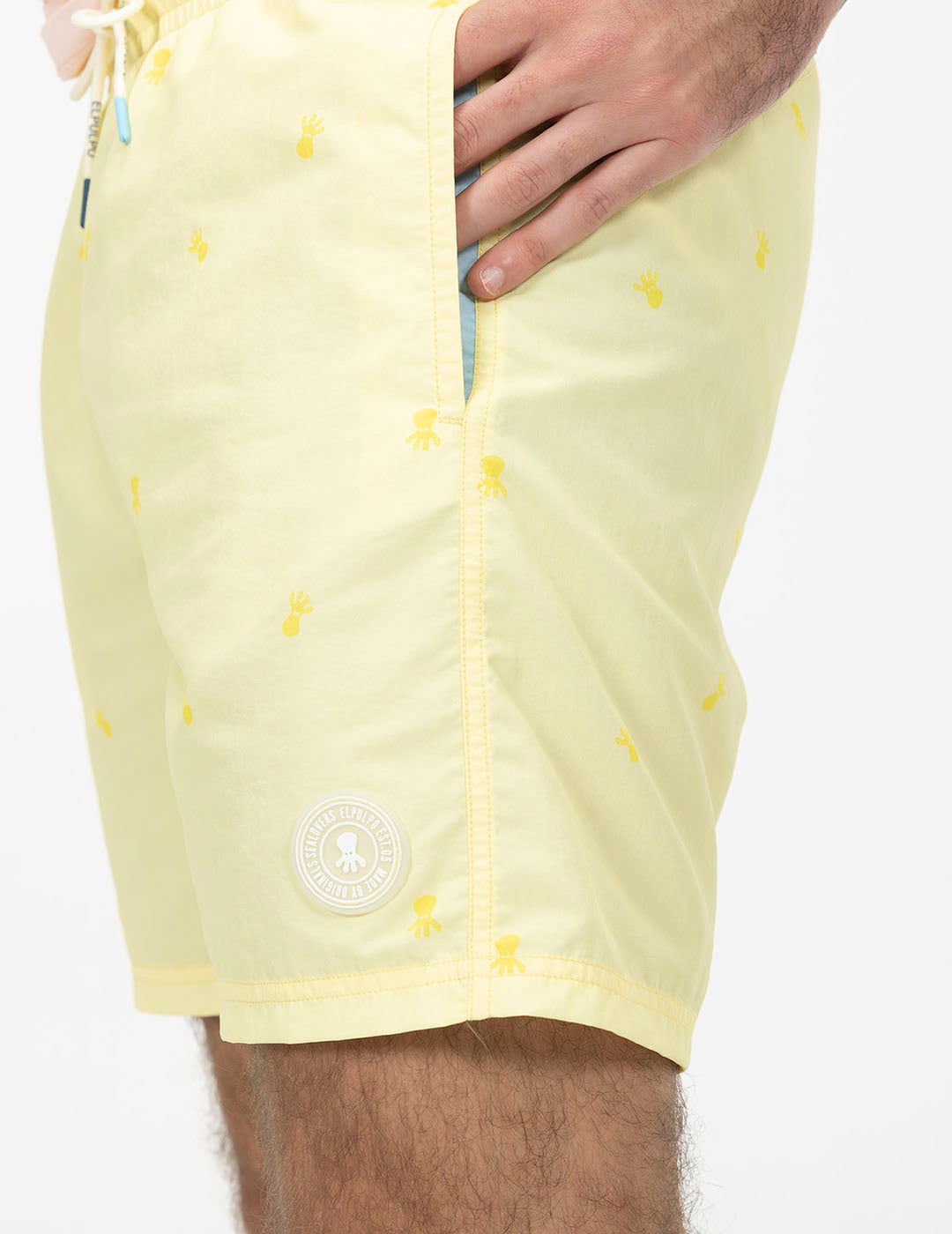 NEW ALL OVER YELLOW DELAVÉ PRINTED WASHED SWIMSUIT