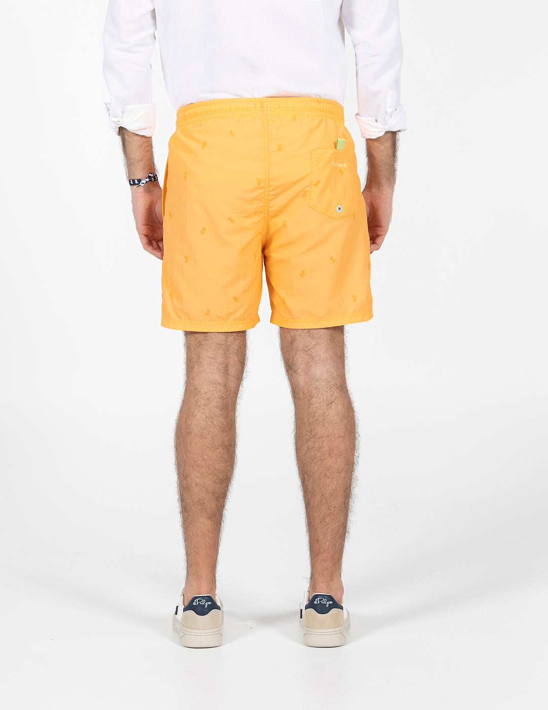 DELAVÉ NOVO FATO DE BANHO LARANJA ESTAMPADO E LAVADO