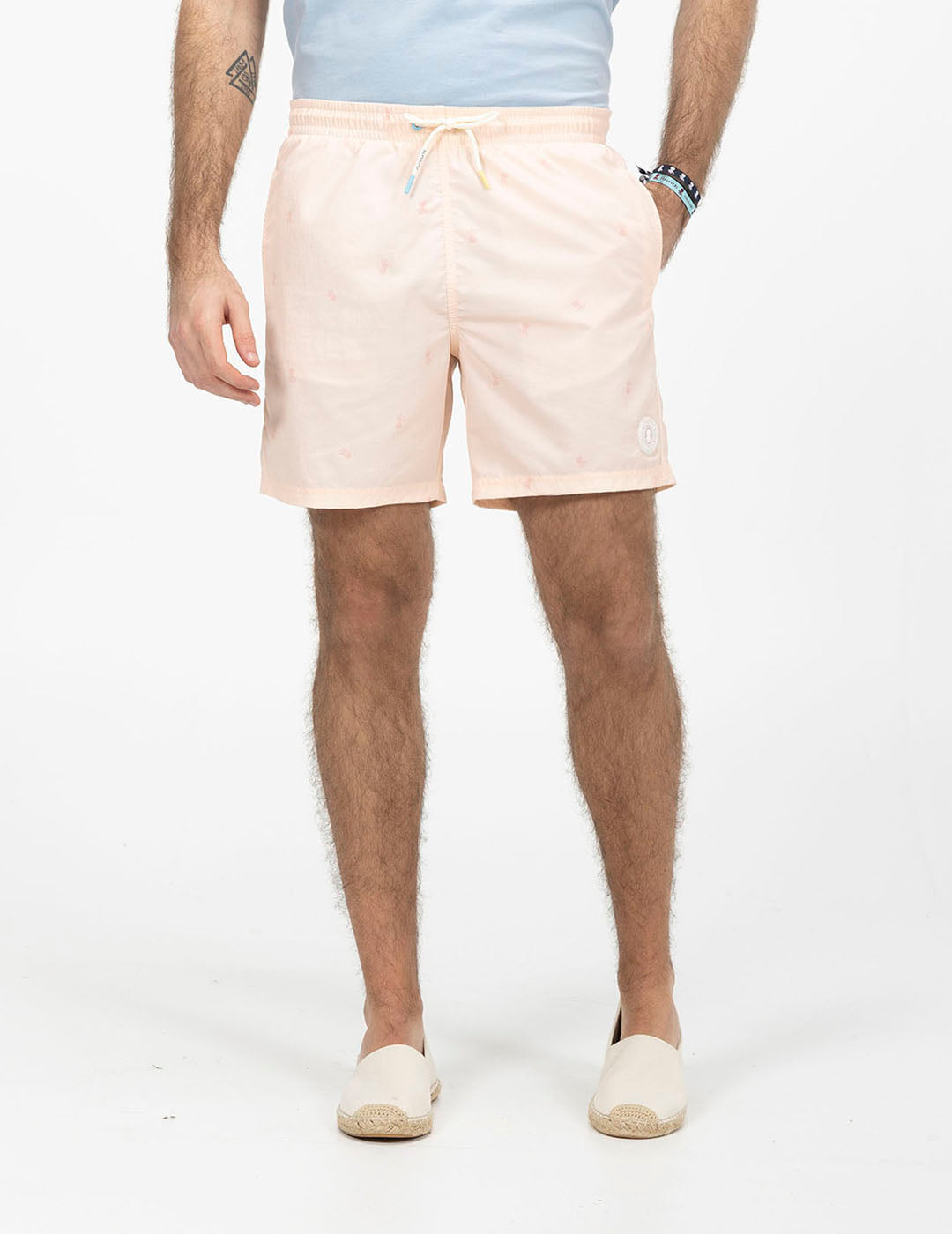 NEW ALL OVER PRINTED WASHED SWIMSUIT BABY PINK