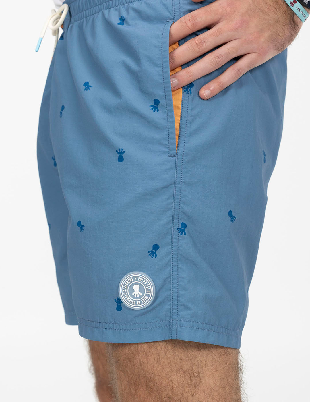 Fato de Banho NOVO, LAVADO E ESTAMPADO DELAVÉ, AZUL MARINHO