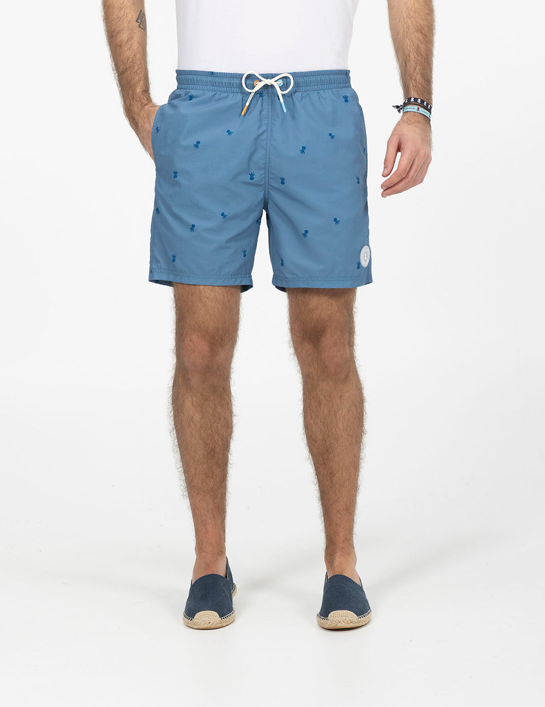 Fato de Banho NOVO, LAVADO E ESTAMPADO DELAVÉ, AZUL MARINHO