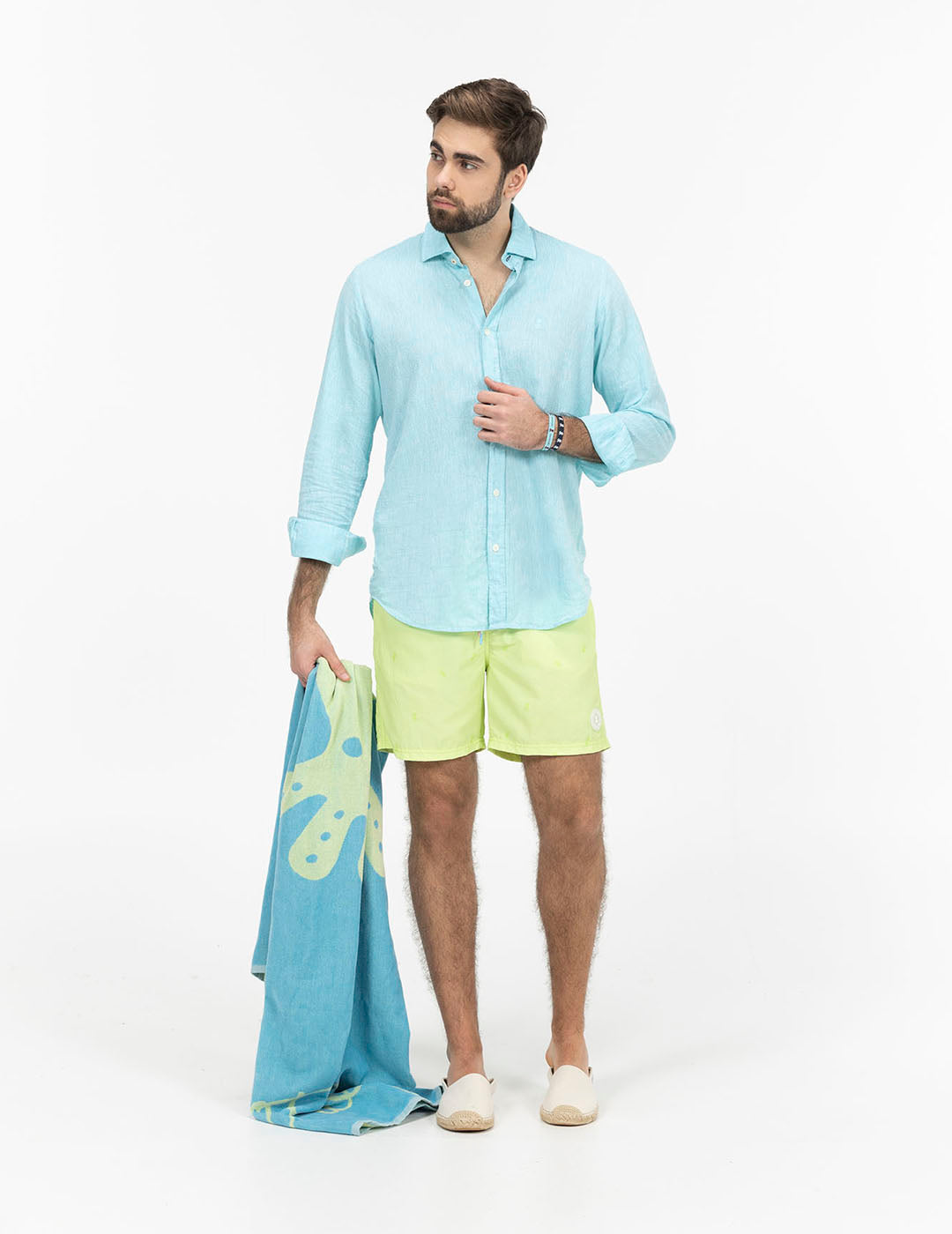 BAÑADOR LAVADO ESTAMPADO NEW ALL OVER VERDE LIMA