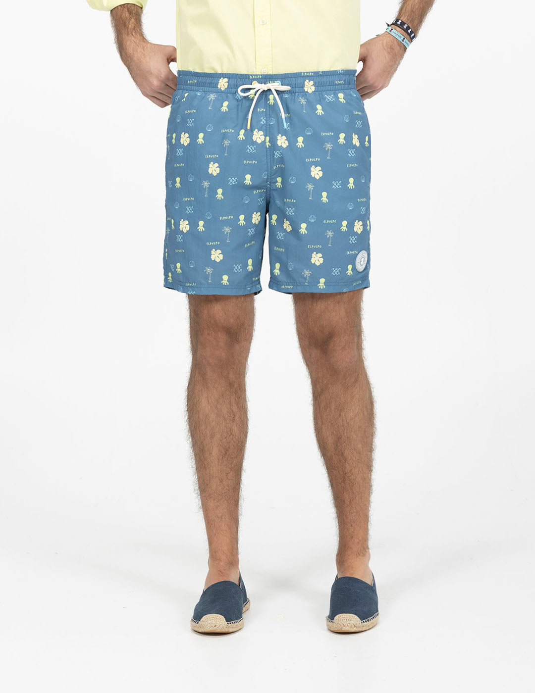 BAÑADOR ESTAMPADO PALMERAS AZUL MARINO DELAVÉ