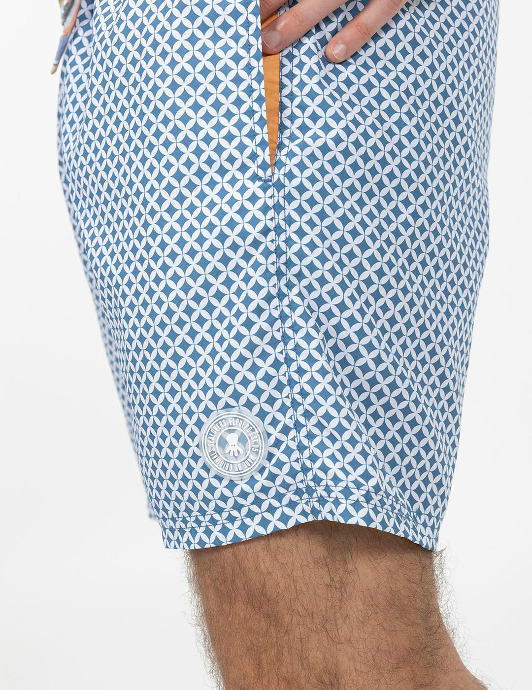 DELAVÉ NAVY BLUE GEOMETRIC PRINT SWIMSUIT