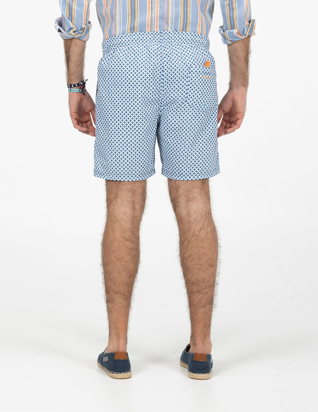 DELAVÉ NAVY BLUE GEOMETRIC PRINT SWIMSUIT