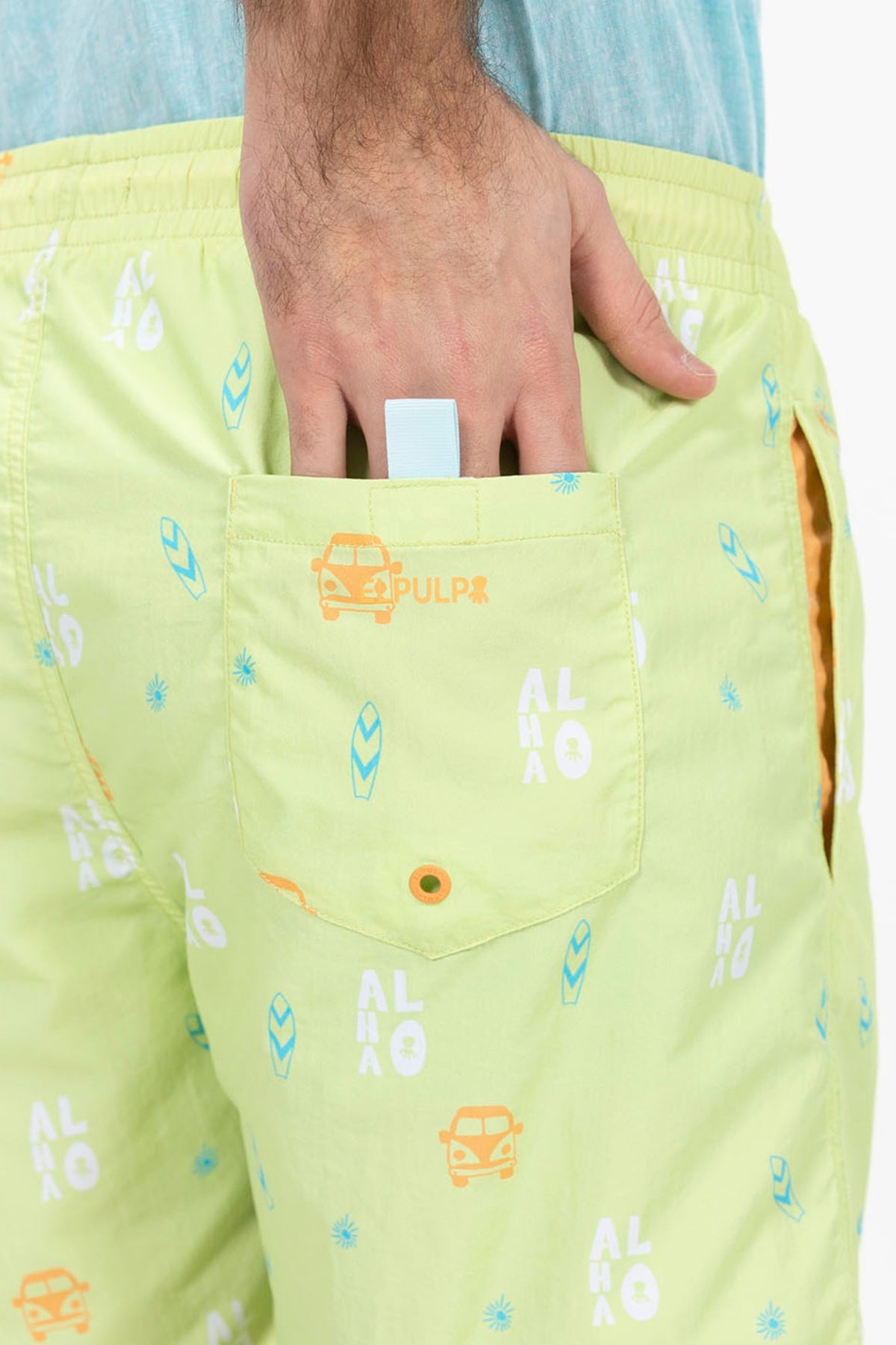 LIME GREEN ALOHA PRINTED SWIMSUIT