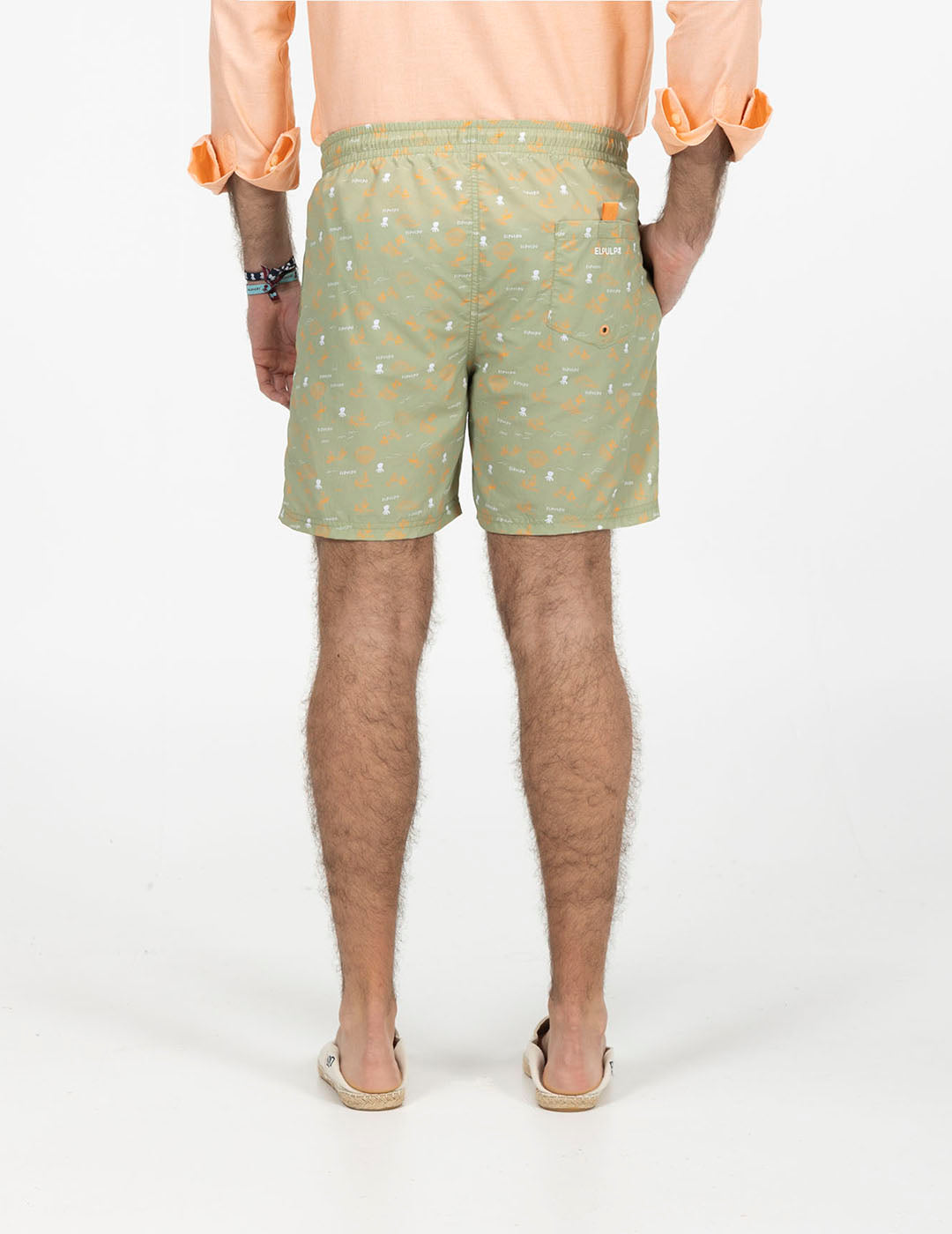 Fato de banho com estampado de ondas verde sálvia