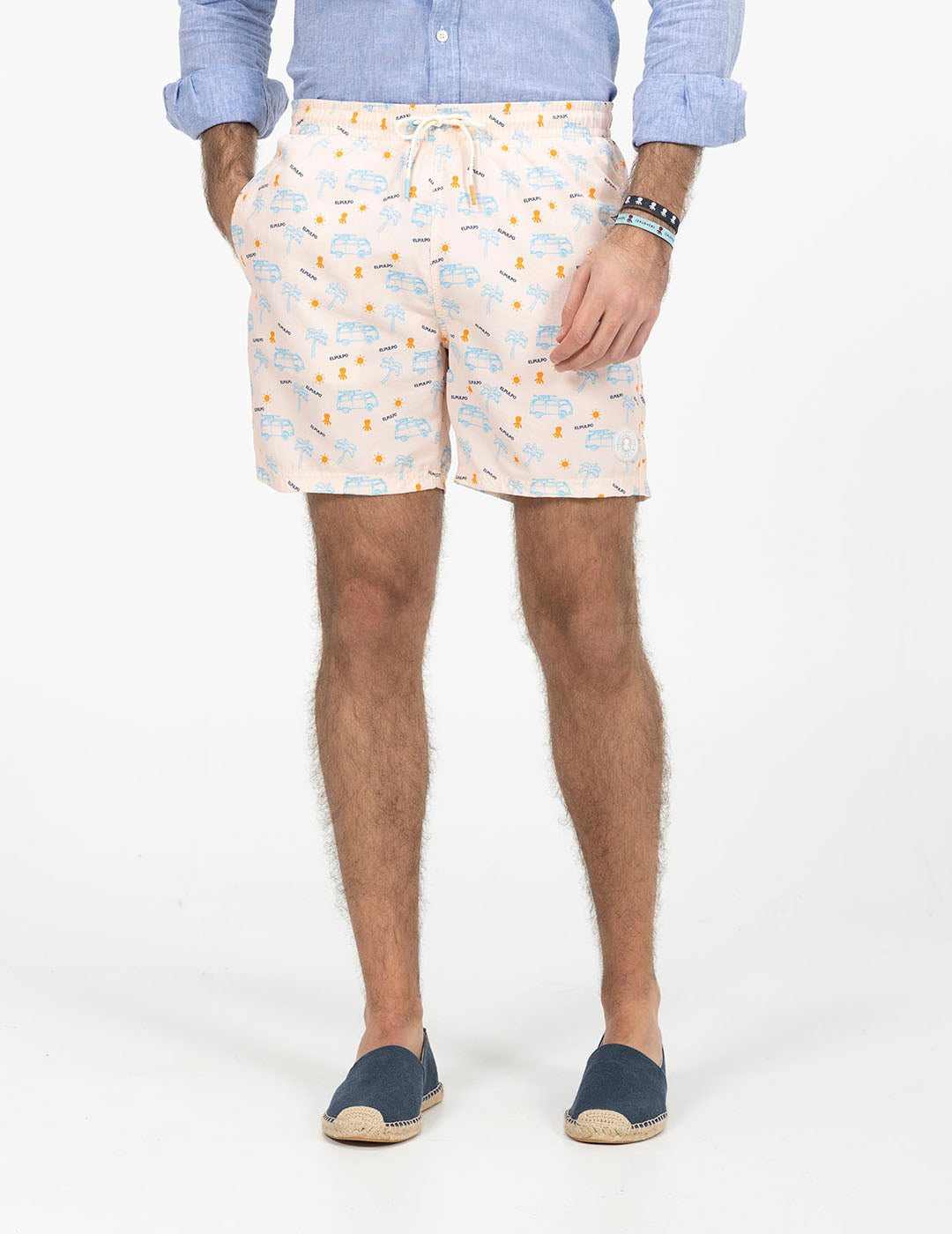 FATO DE BANHO ROSA BEBÉ COM ESTAMPA CAMPER