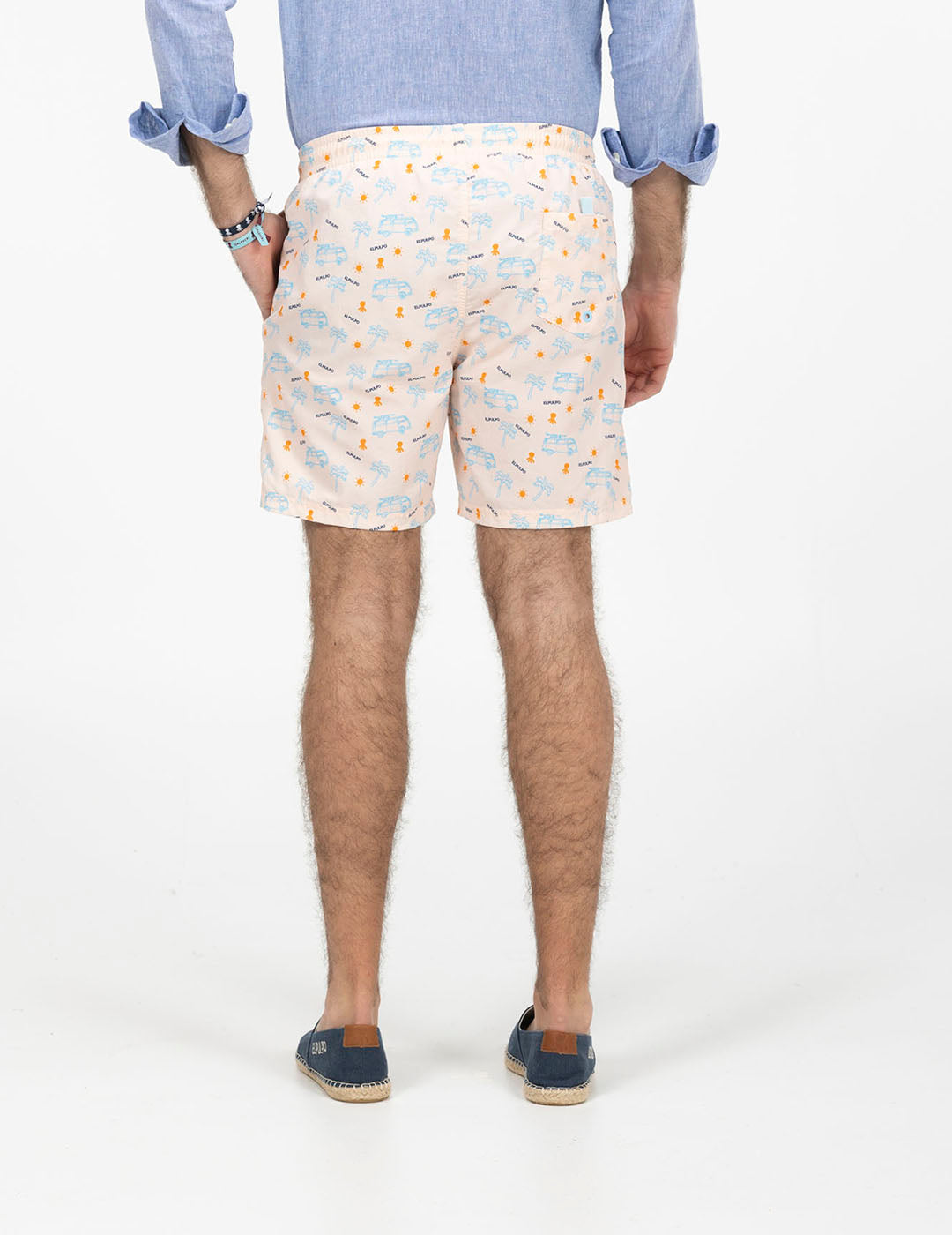 FATO DE BANHO ROSA BEBÉ COM ESTAMPA CAMPER