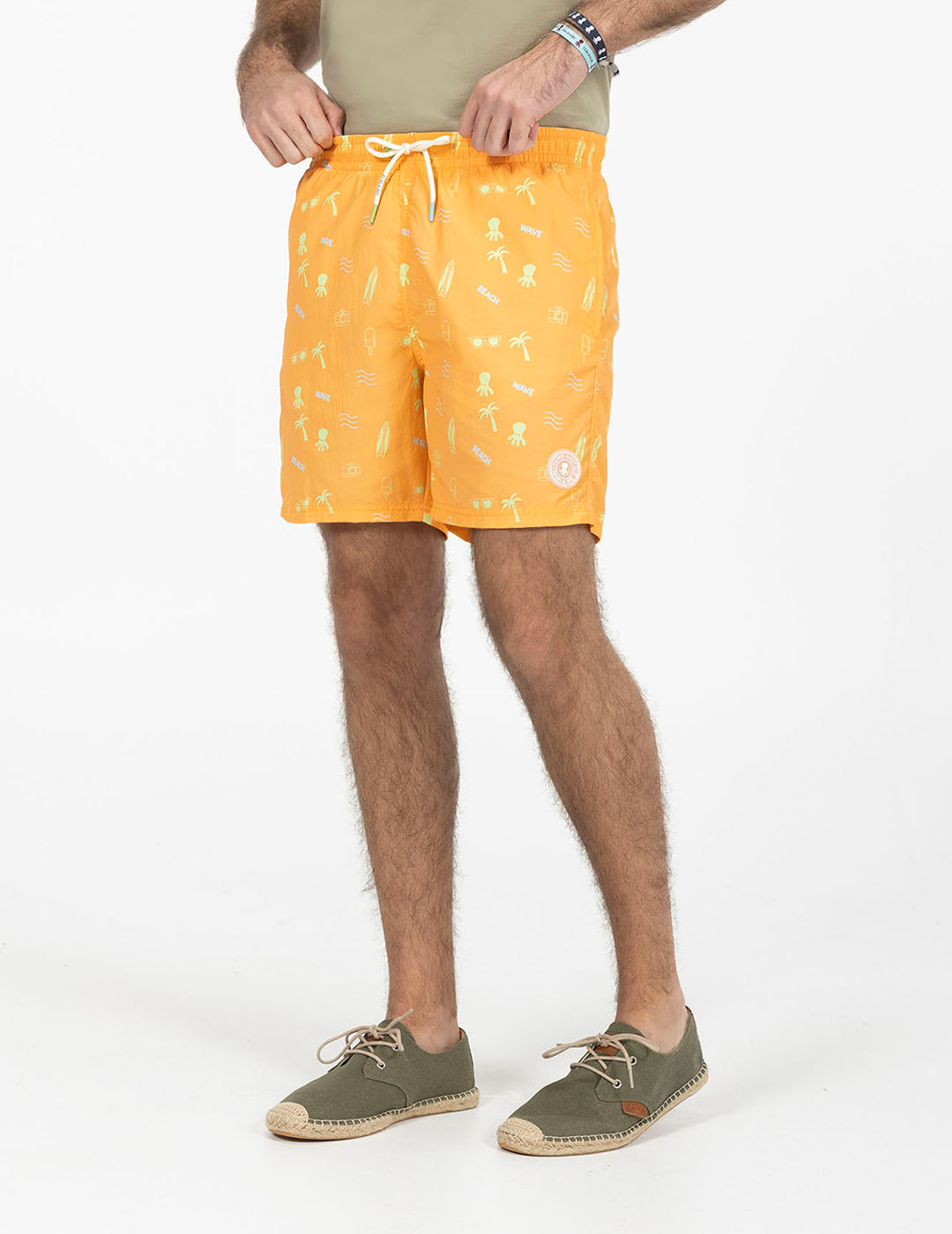 DELAVÉ ORANGE TROPICAL PRINT SWIMSUIT