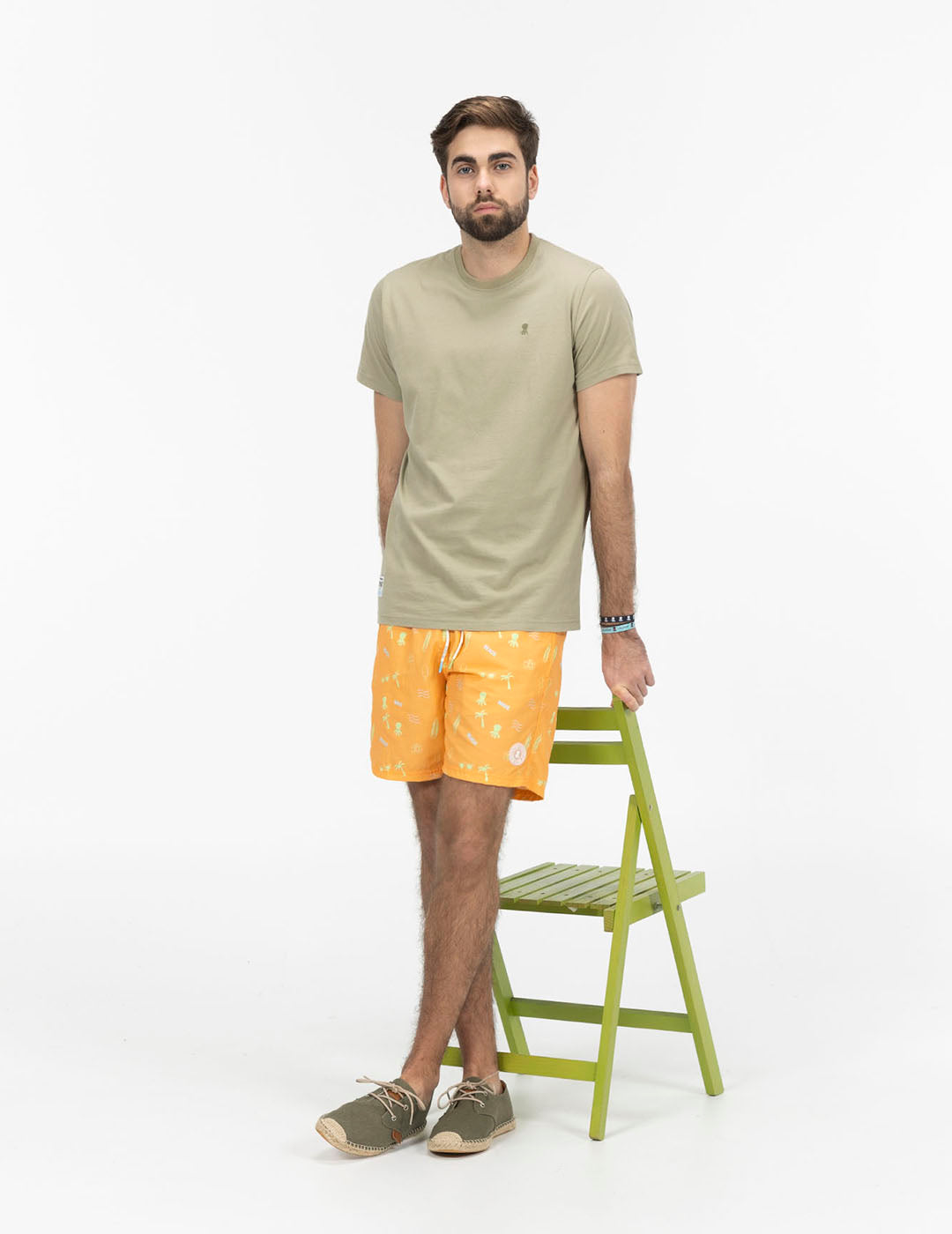 BAÑADOR ESTAMPADO TROPICAL NARANJA DELAVÉ