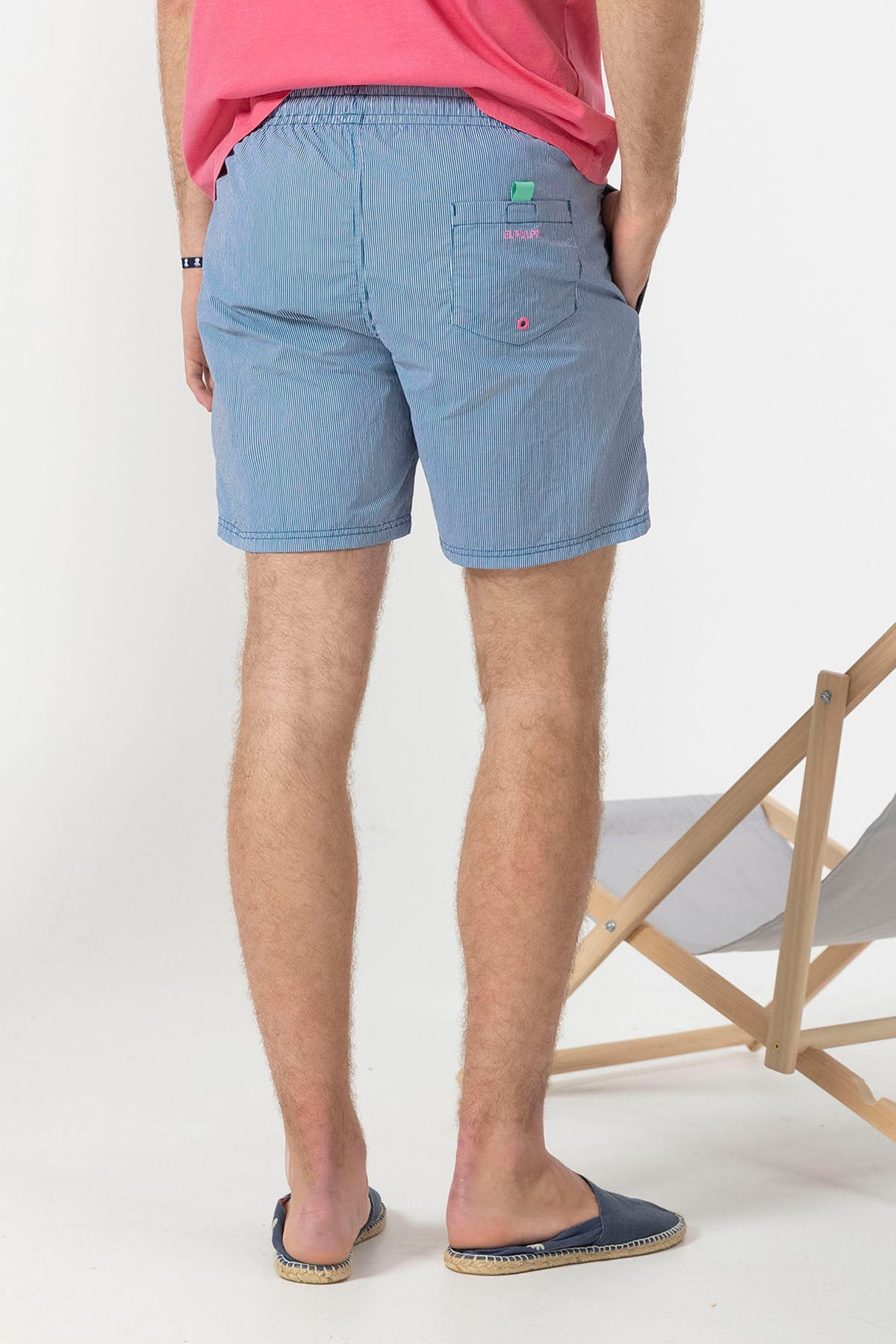 SWIMSUIT MICRORAIL WITH CONTRASTING EMBROIDERED LOGO NAVY BLUE DELAVÉ