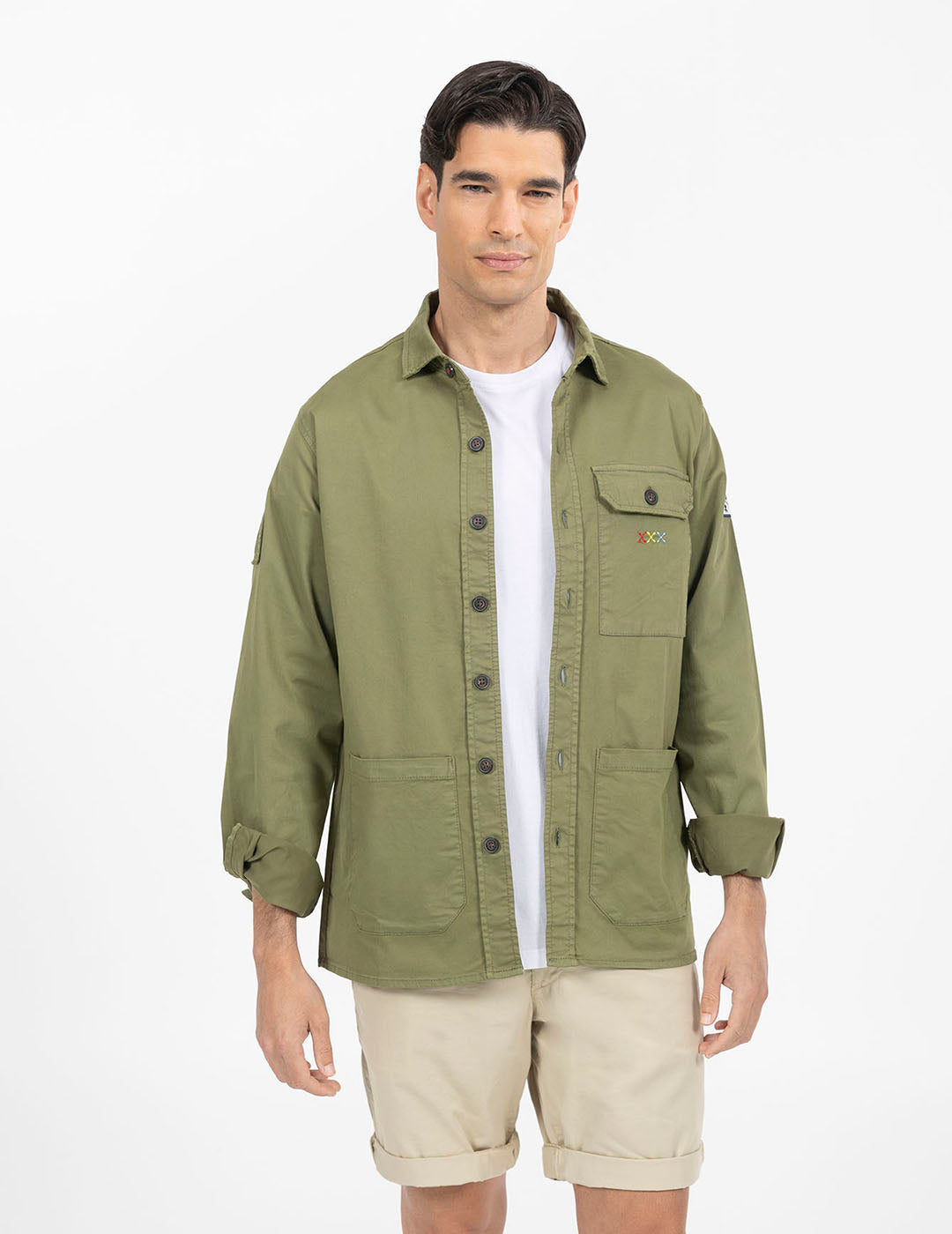 SOBRECAMISA ESTAMPADO LEYENDA VERDE KHAKI
