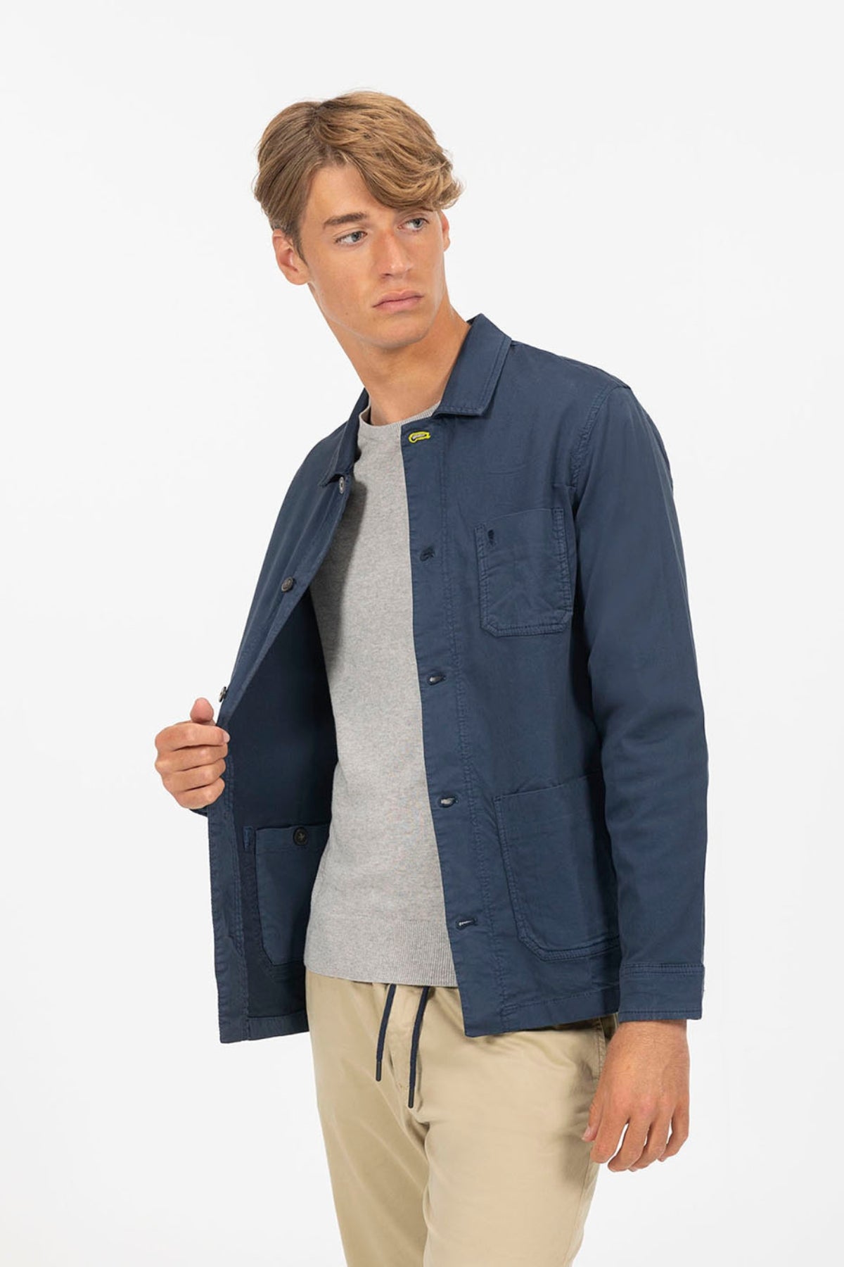 OVERSHIRT PRINTED EL MAR TODO LO-CURA NAVY BLUE DELAVÉ