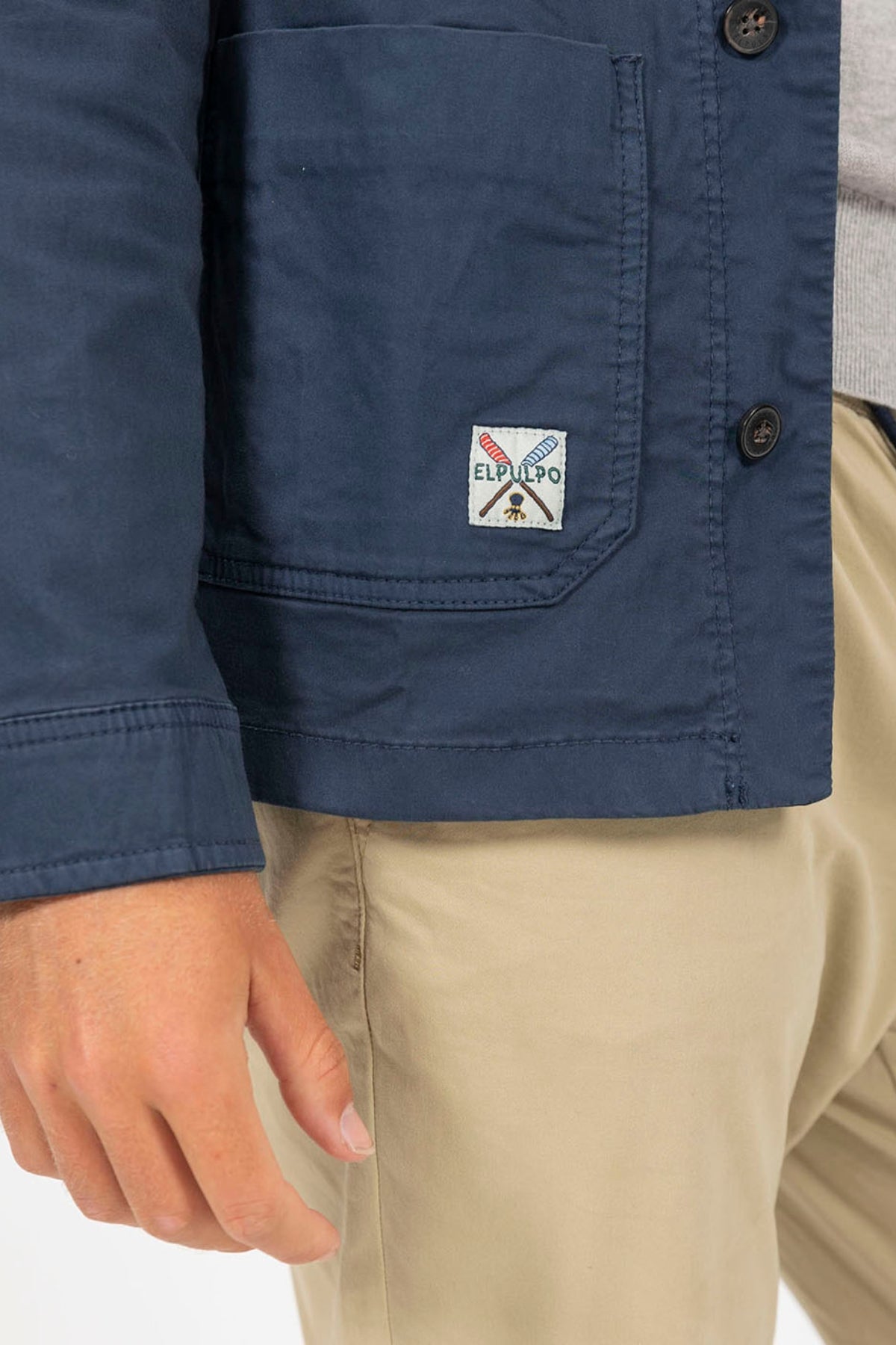 OVERSHIRT PRINTED EL MAR TODO LO-CURA NAVY BLUE DELAVÉ