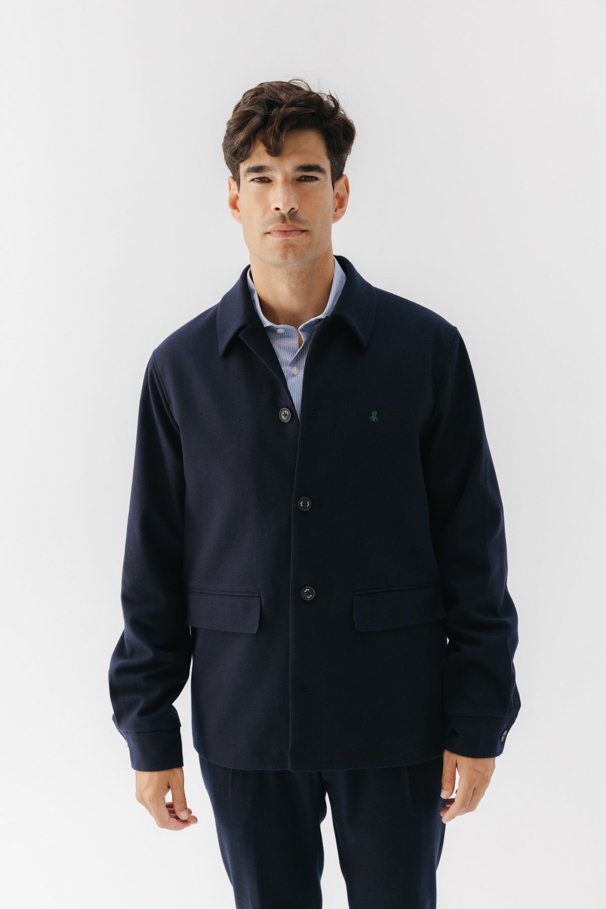 SOBRECAMISA COMFORT FRANELA AZUL MARINO