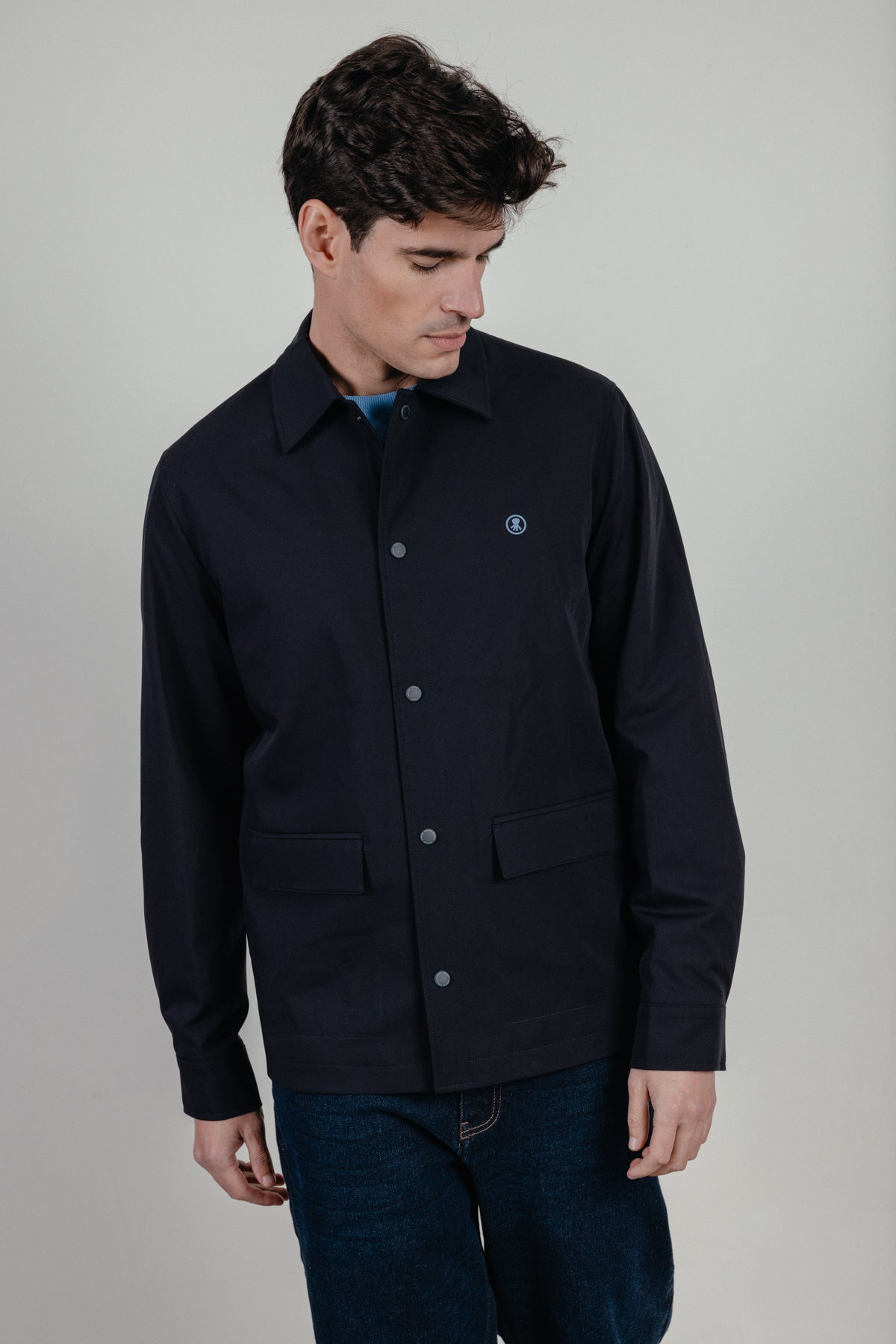 Sobrecamisa técnica guateada azul marino
