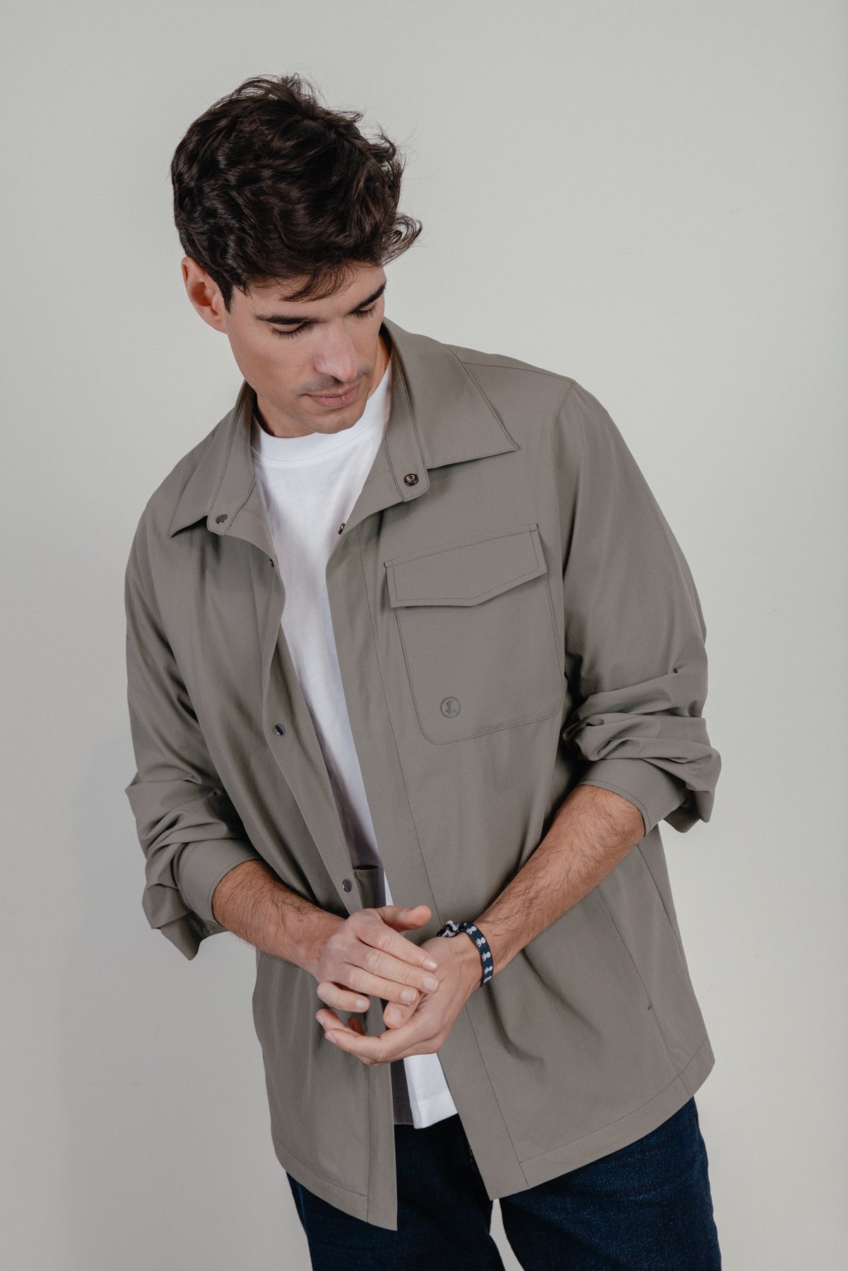 Sobrecamisa cargo técnica ripstop verde delavé