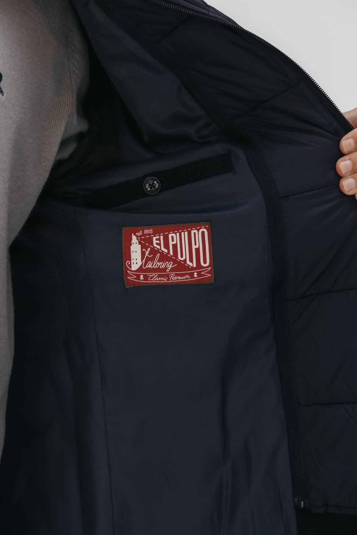 ABRIGO PECHERA DESMONTABLE PAÑO AZUL MARINO