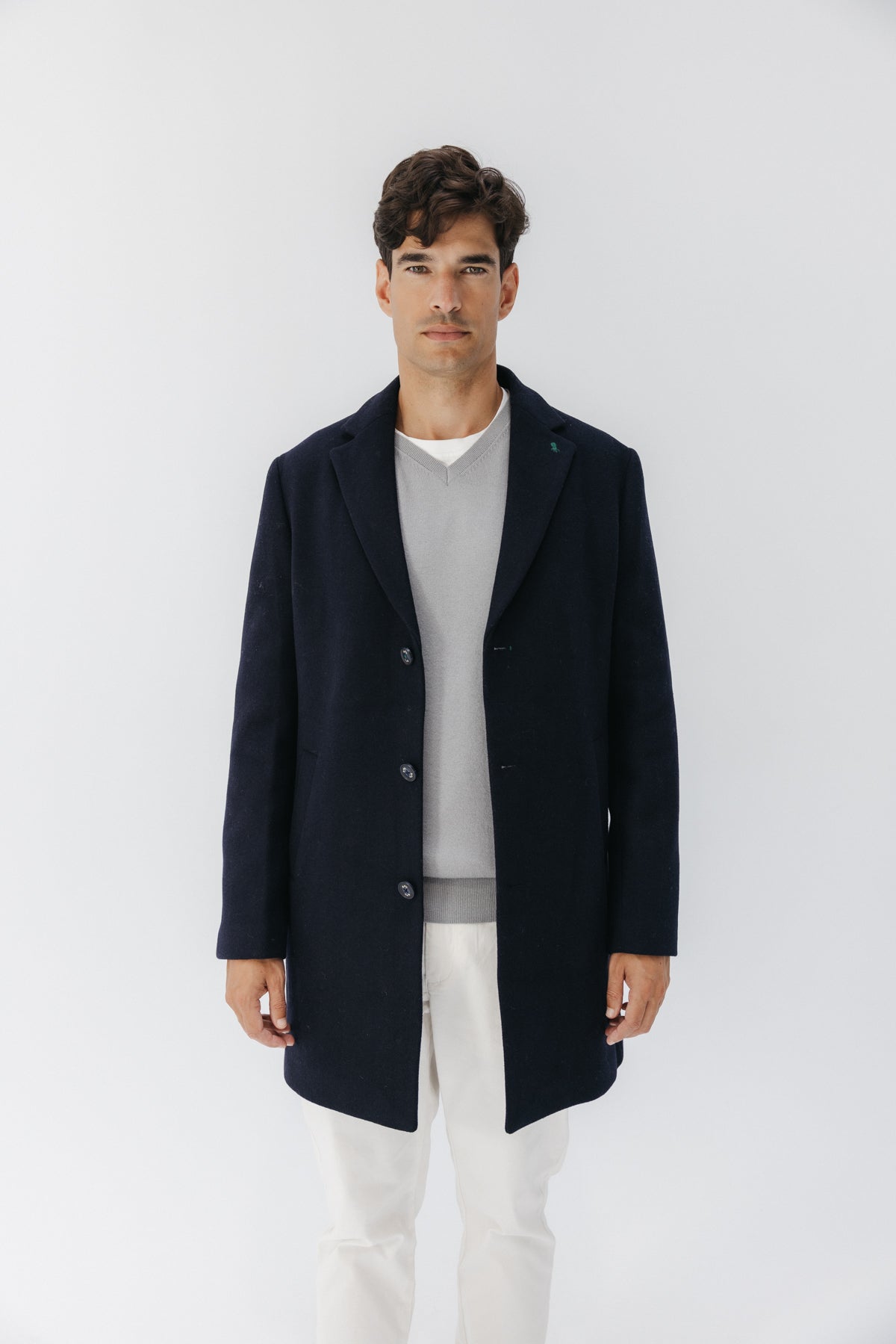 ABRIGO PECHERA DESMONTABLE PAÑO AZUL MARINO