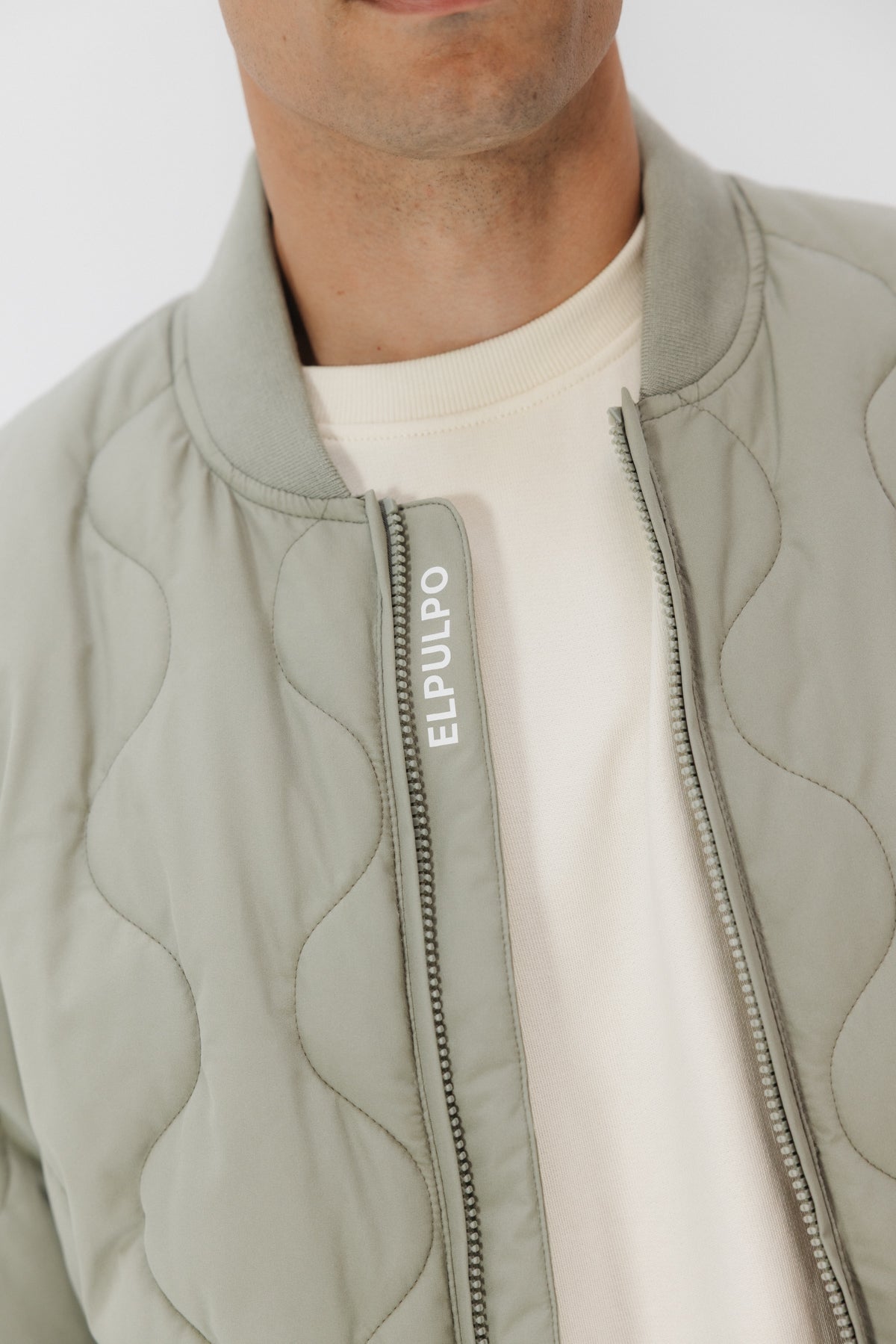 BOMBER ACOLCHADA SVEN VERDE GRISACEO