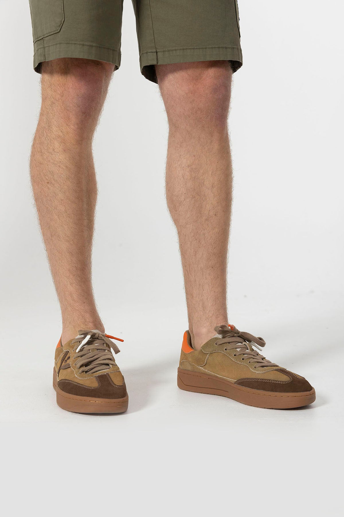 EP CANIDE BROWN CONTRASTING SUEDE LEATHER SNEAKER