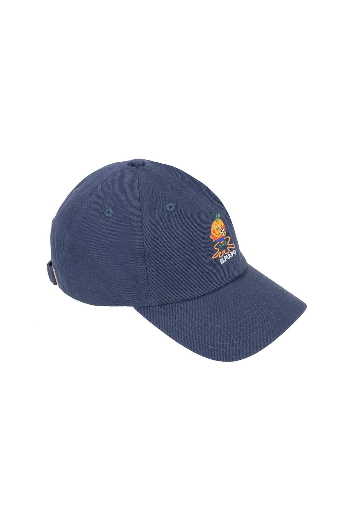 GORRA LAVADA ESTAMPADO ELPULPO Y NARANJITO AZUL MARINO DELAVÉ