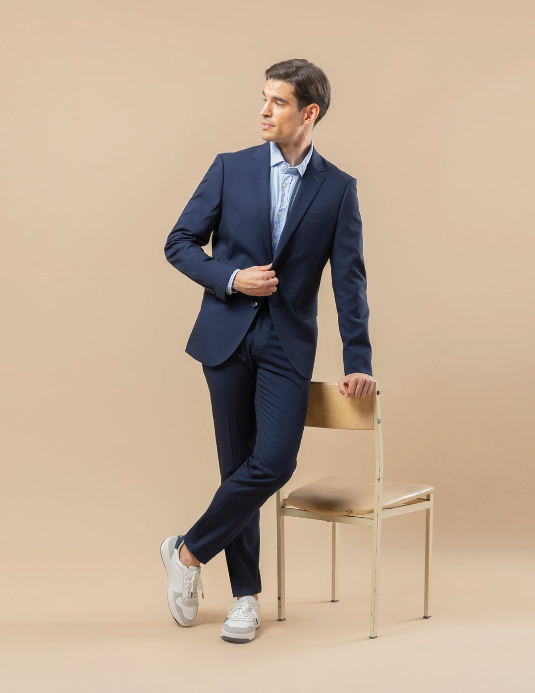 TRAJE MICROESTRUCTURA AZUL MARINO