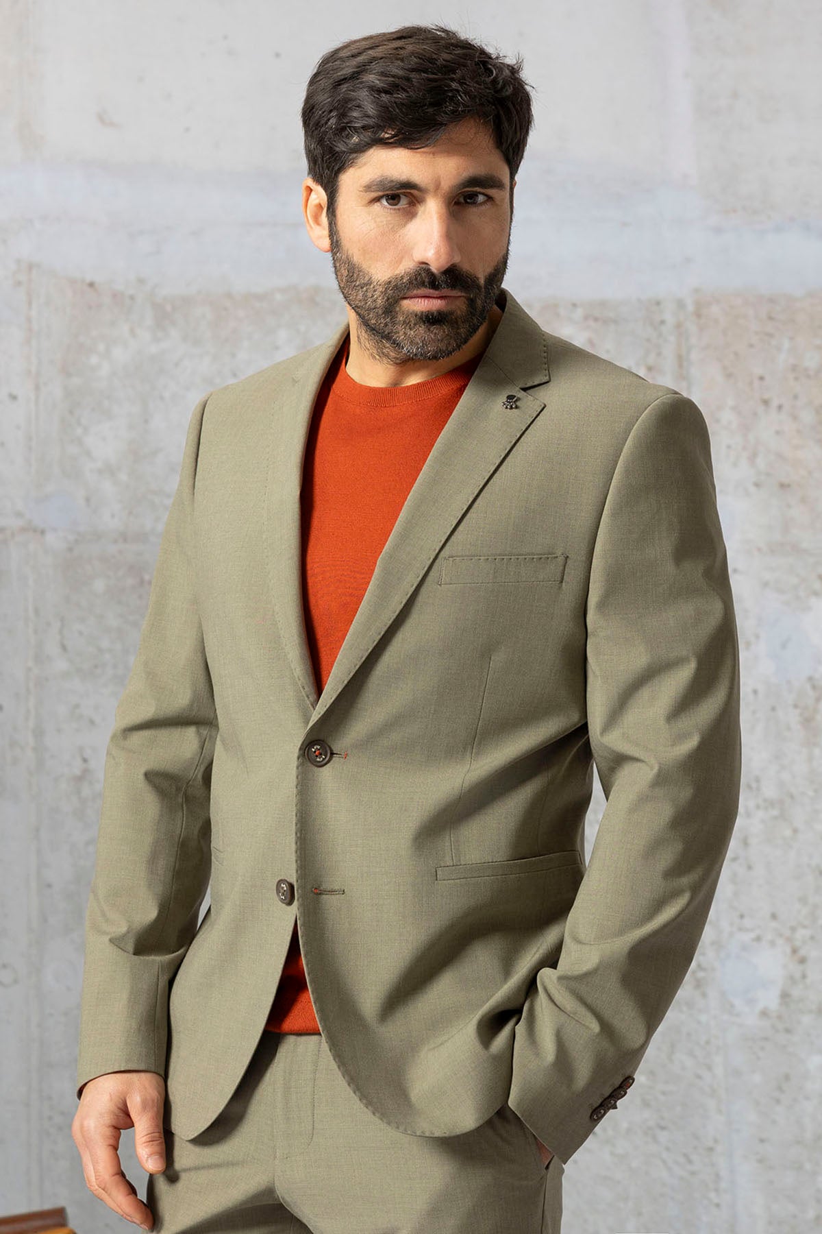 Americana traje comfort verde medio