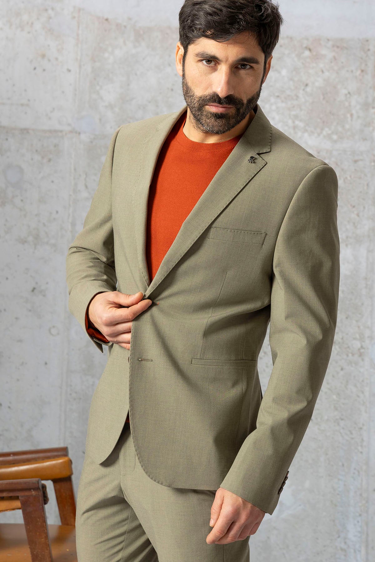 Blazer de fato verde médio confortável