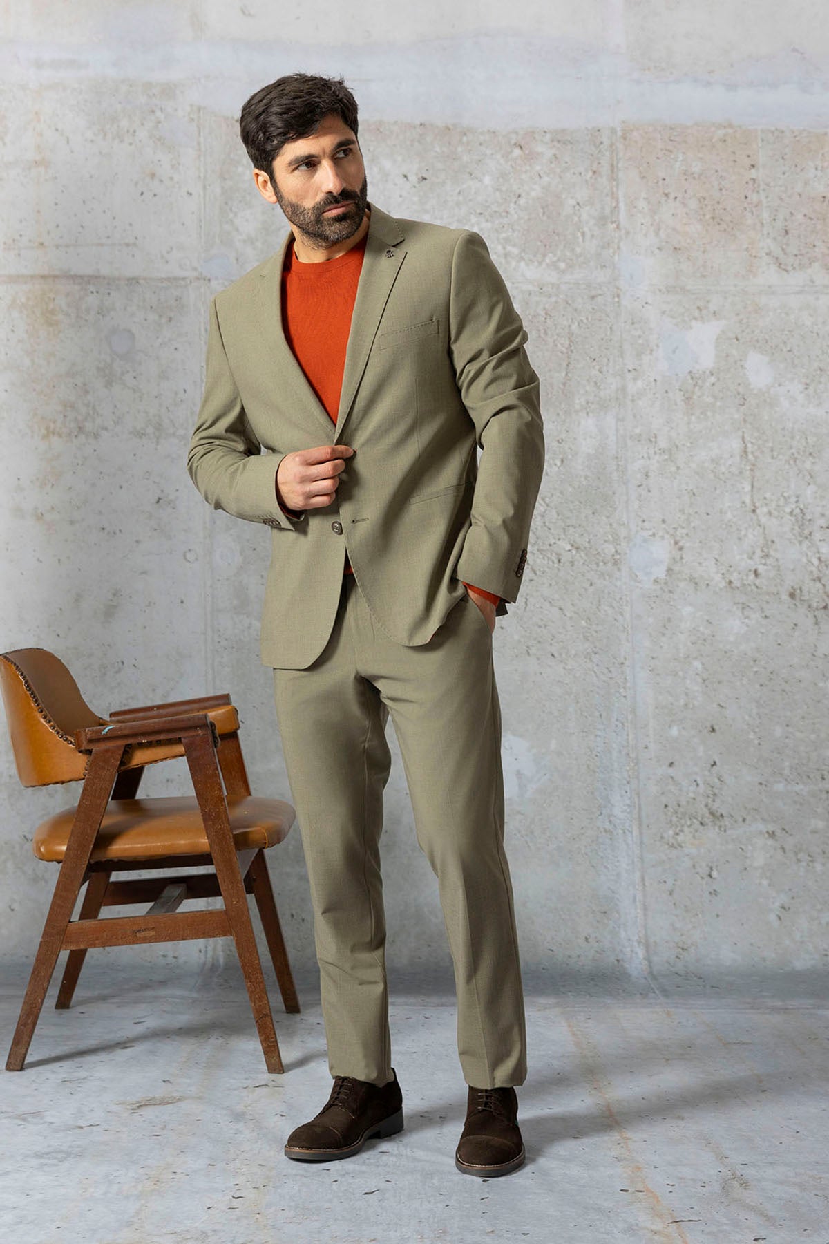 Americana traje comfort verde medio