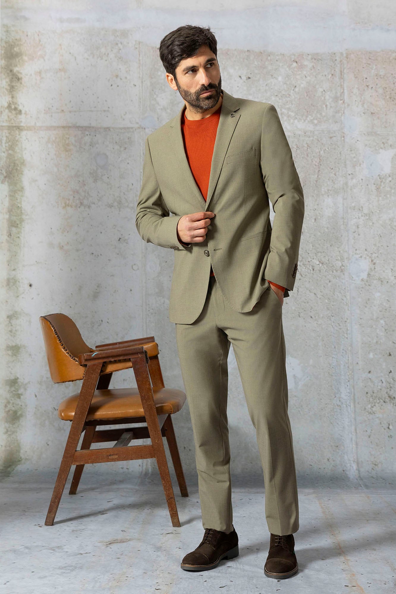 Blazer de fato verde médio confortável