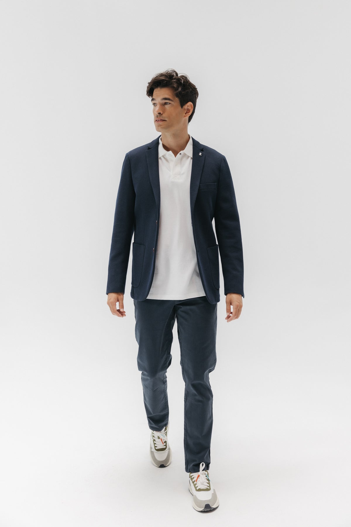 AMERICANA PUNTO JERSEY AZUL MARINO