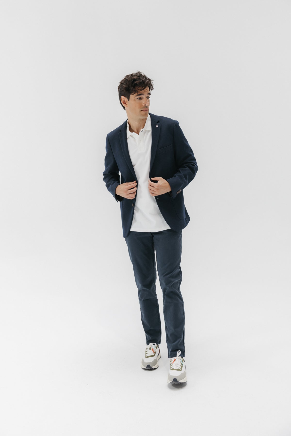 BLAZER DE MALHA JERSEY AZUL MARINHO