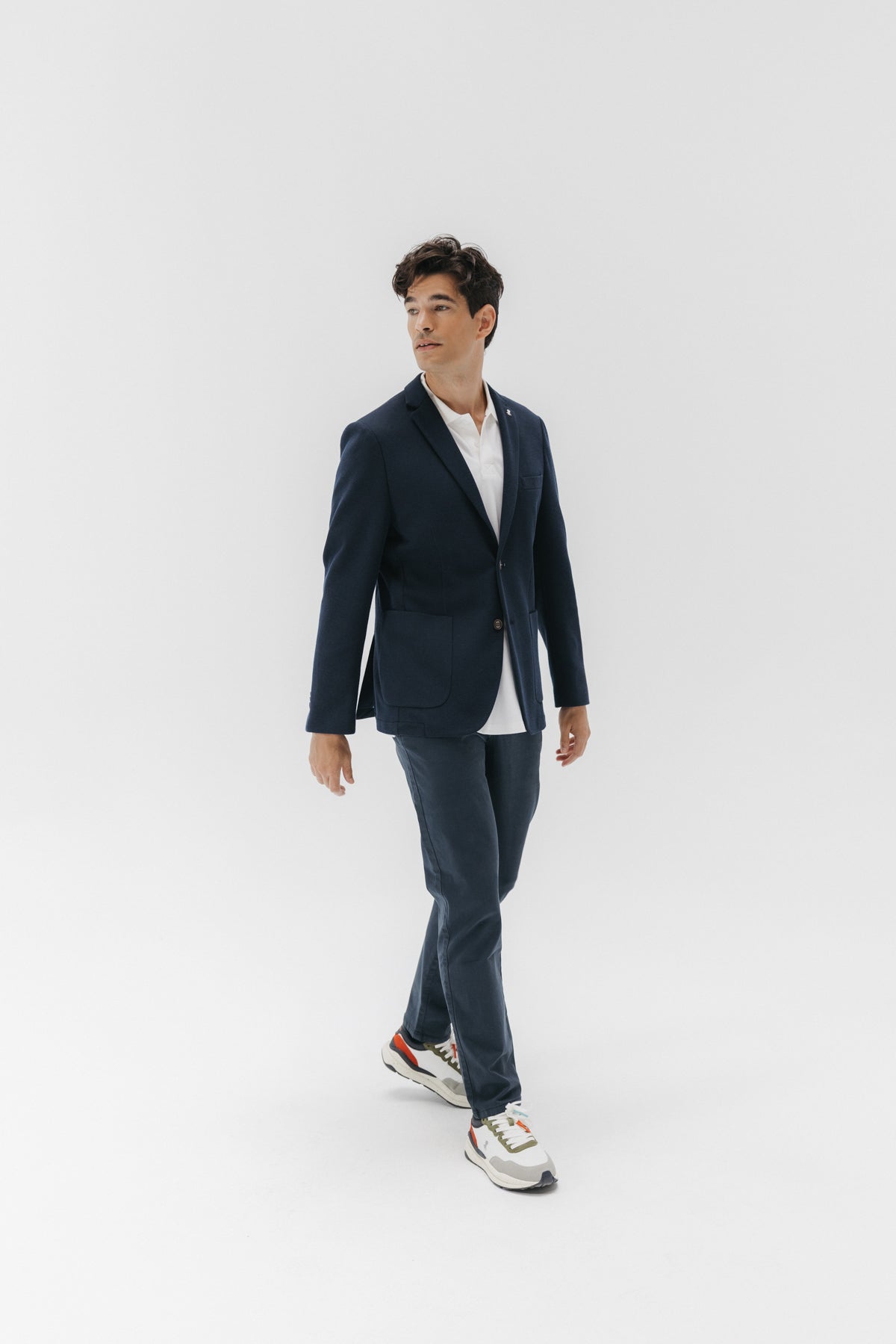 AMERICANA PUNTO JERSEY AZUL MARINO