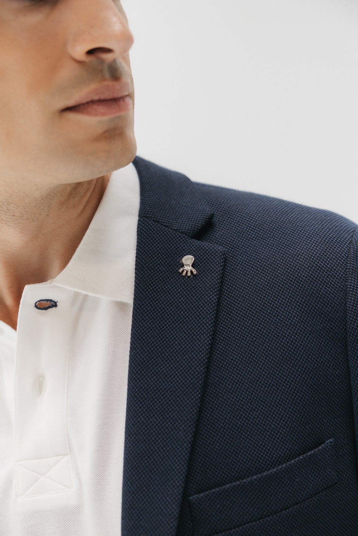 BLAZER DE MALHA JERSEY AZUL MARINHO