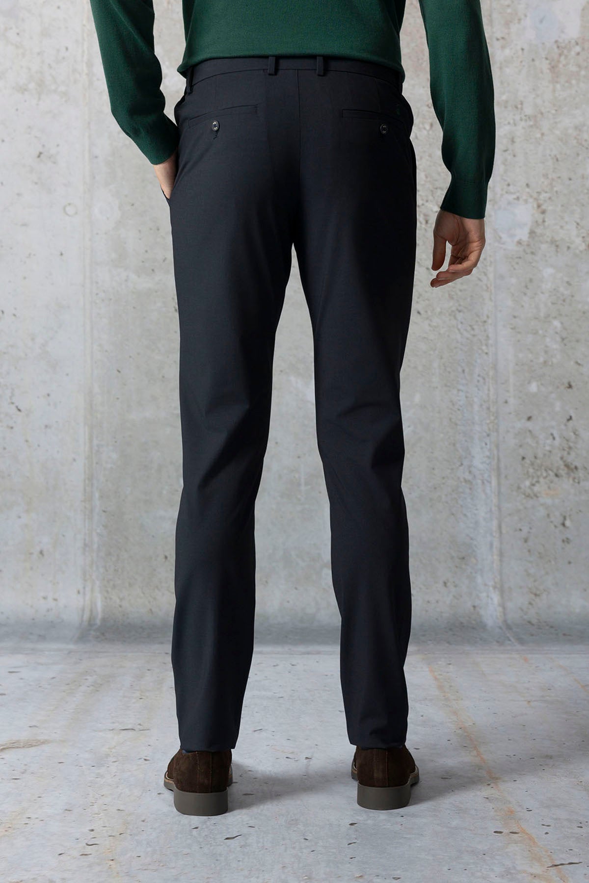 Calça de fato azul marinho confortável