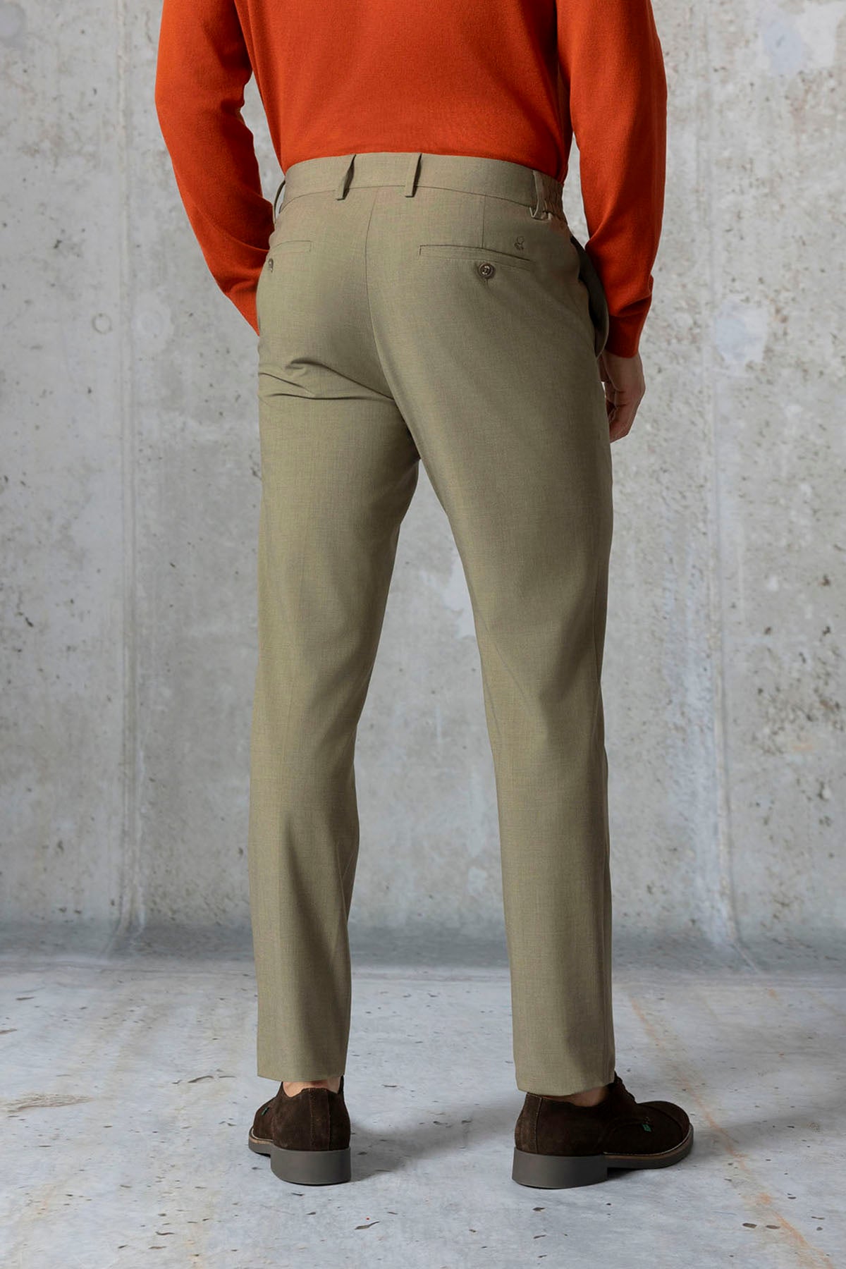 Pantalón traje comfort verde medio