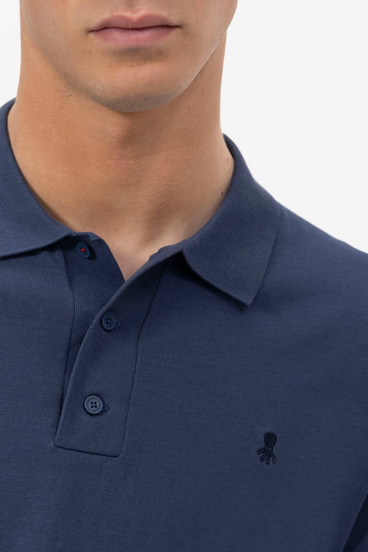 POLO DE PUNTO CREPE BÁSICA AZUL COBALTO