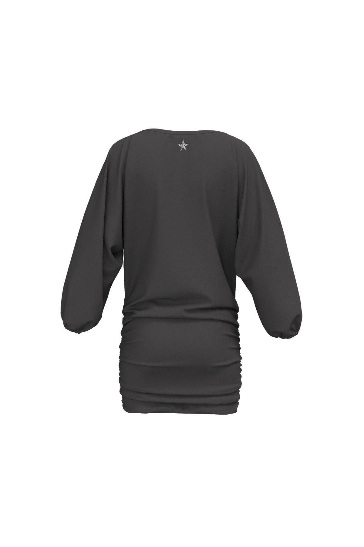 Vestido teen drapeado manga larga antracita