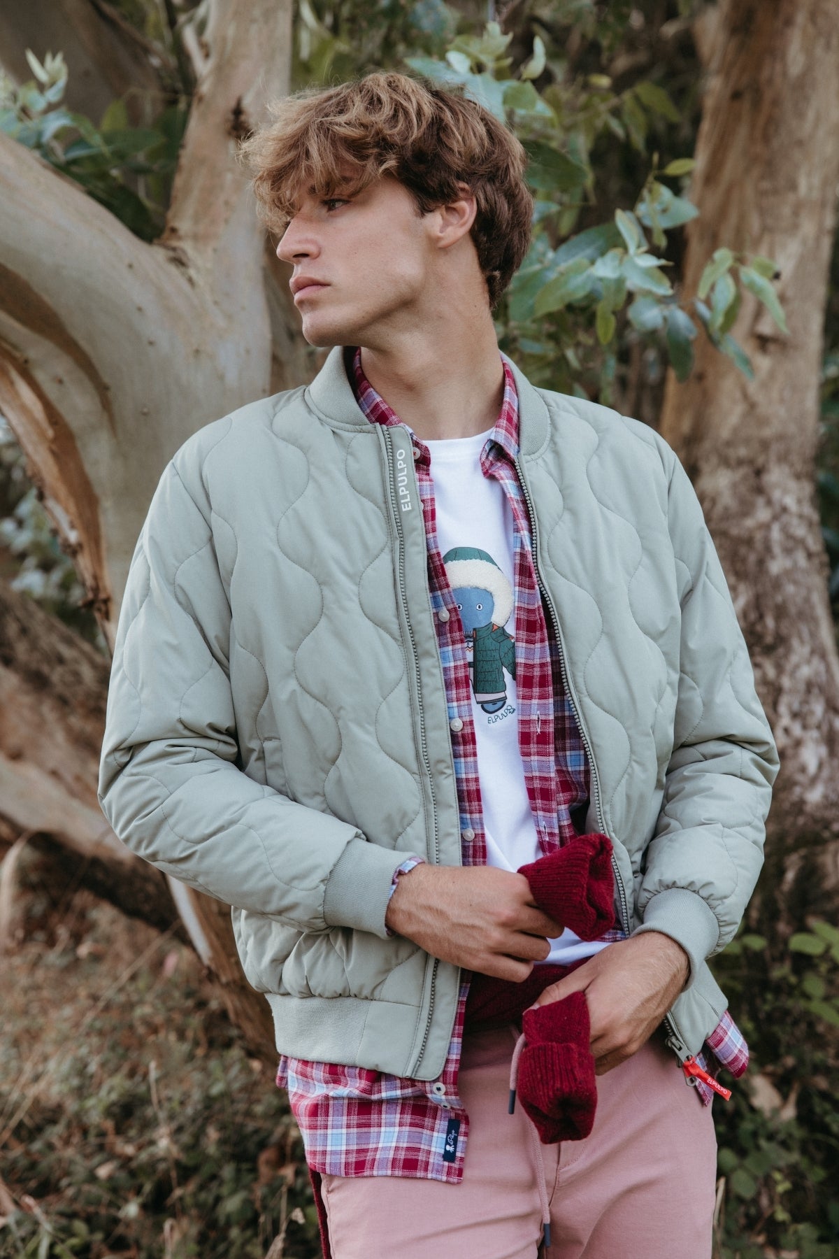 BOMBER ACOLCHADA SVEN VERDE GRISACEO