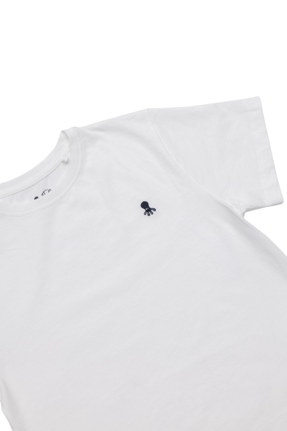 CAMISETA NIÑO BORDADO LOGO CONTRASTE BLANCO PURO